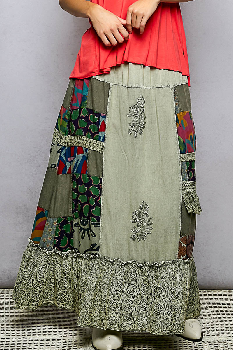 Ruffle Trim Lace Skirt - notariosoax