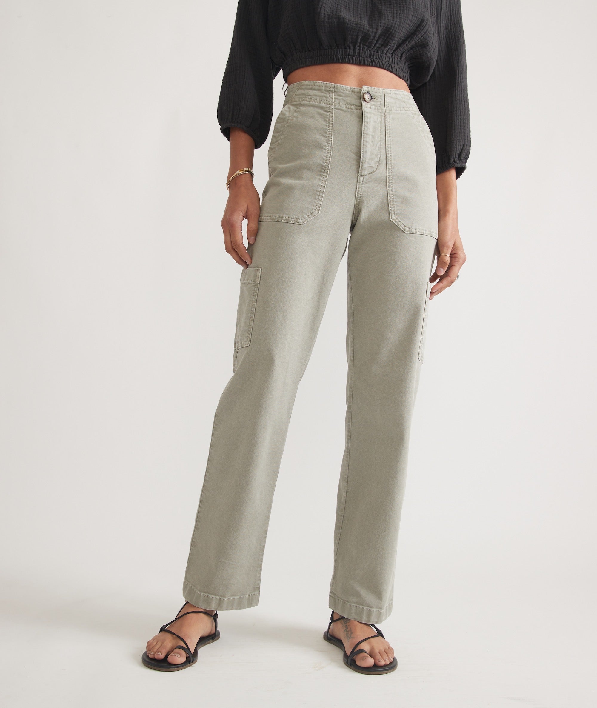 Khaki Cargo Utility Pants - notariosoax