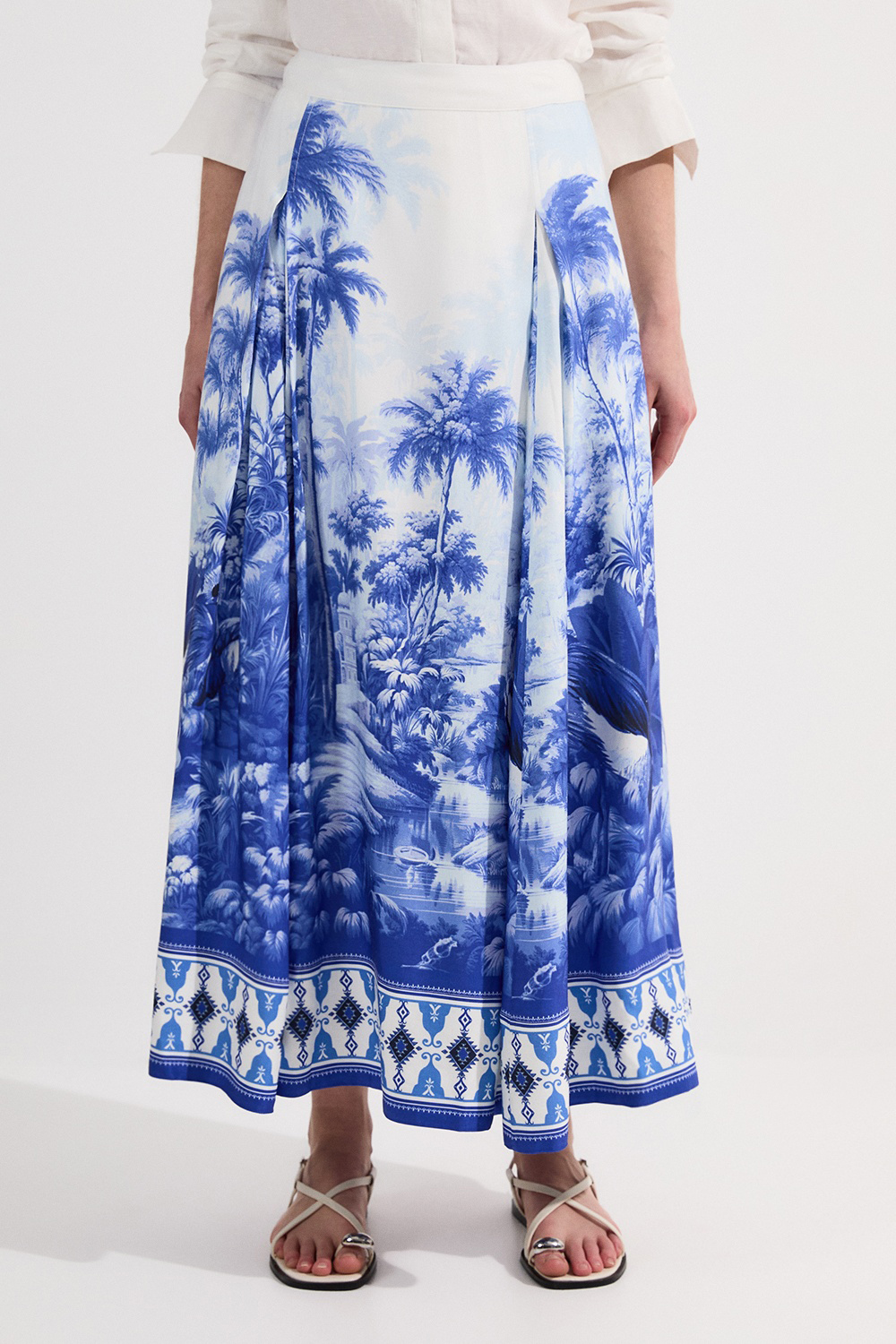 A-Line Skirt With Landscape Print - notariosoax