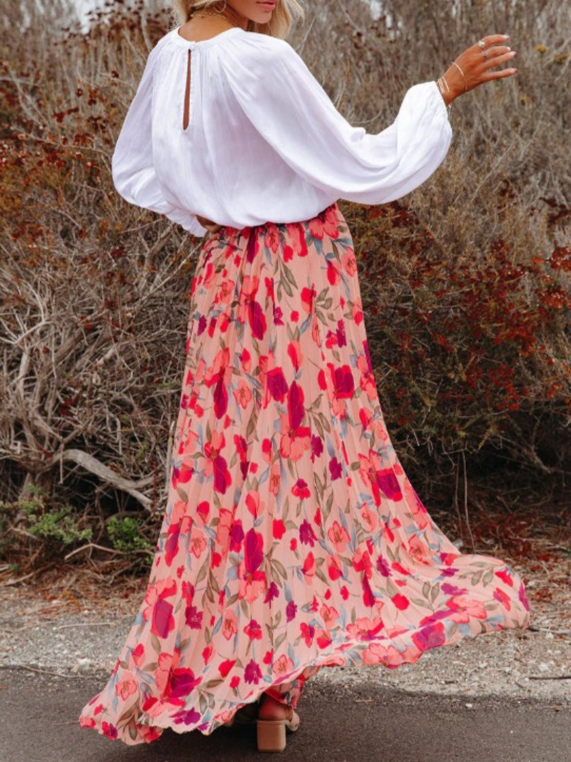 Structured Pleated Printed Skirt - notariosoax