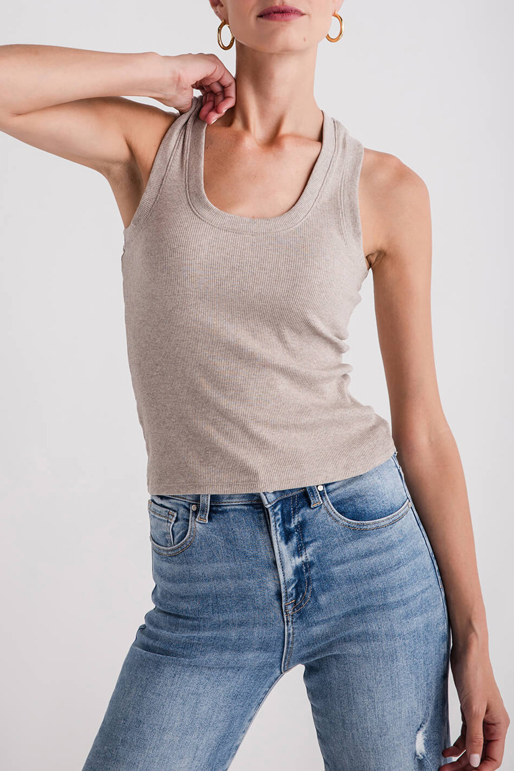 Rib Tank - Heather Taupe - notariosoax