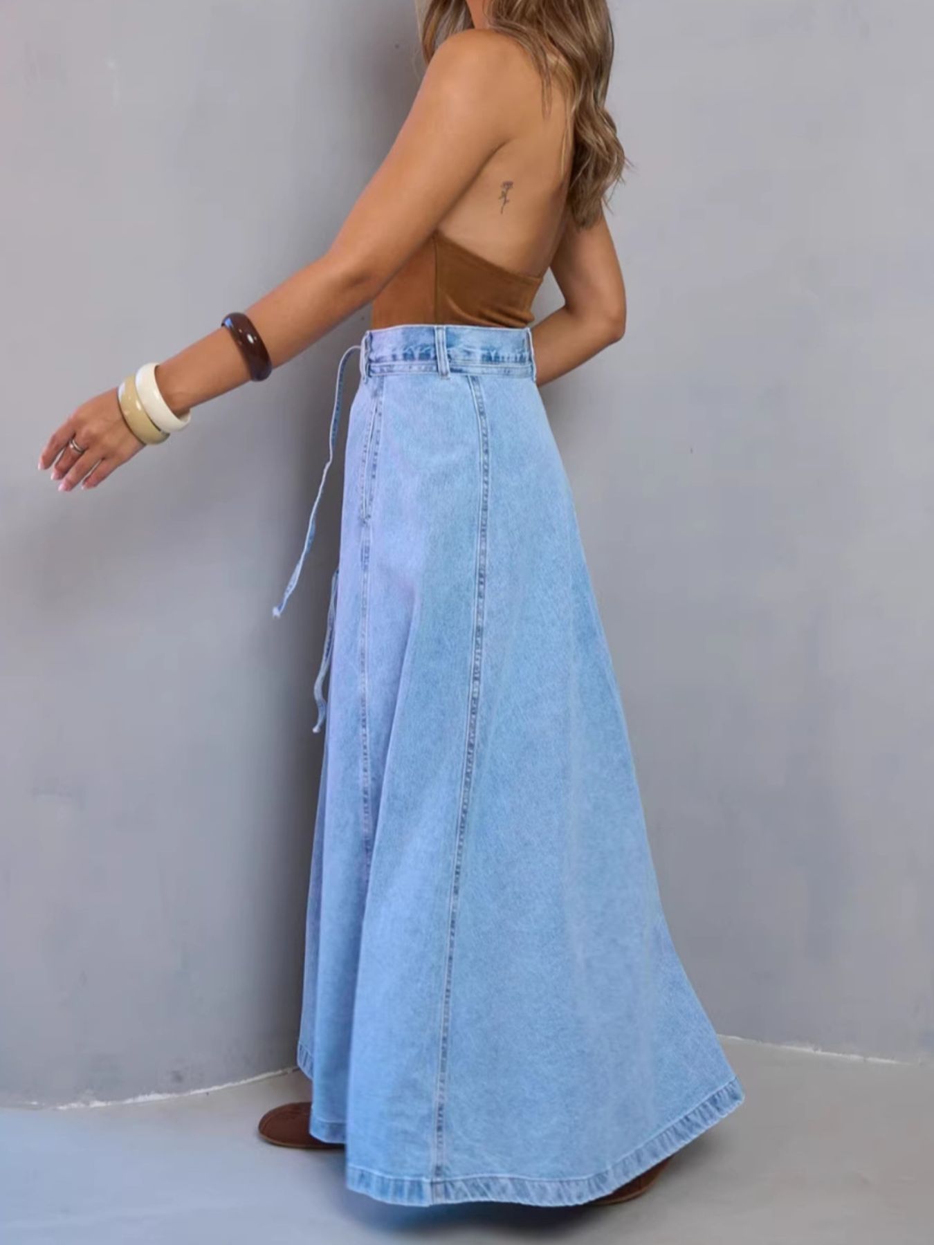 Fine Open Denim Skirt - notariosoax