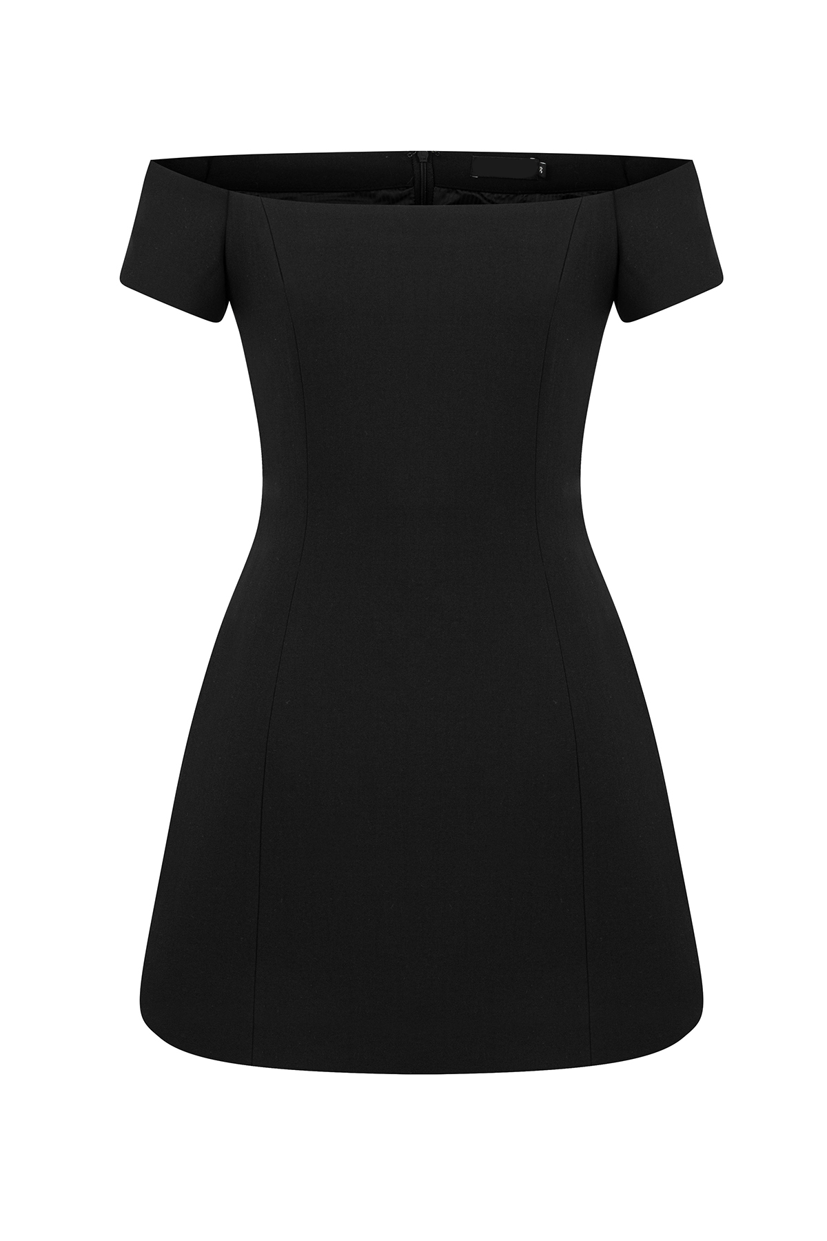 Short Sleeve Mini Dress-Black - notariosoax