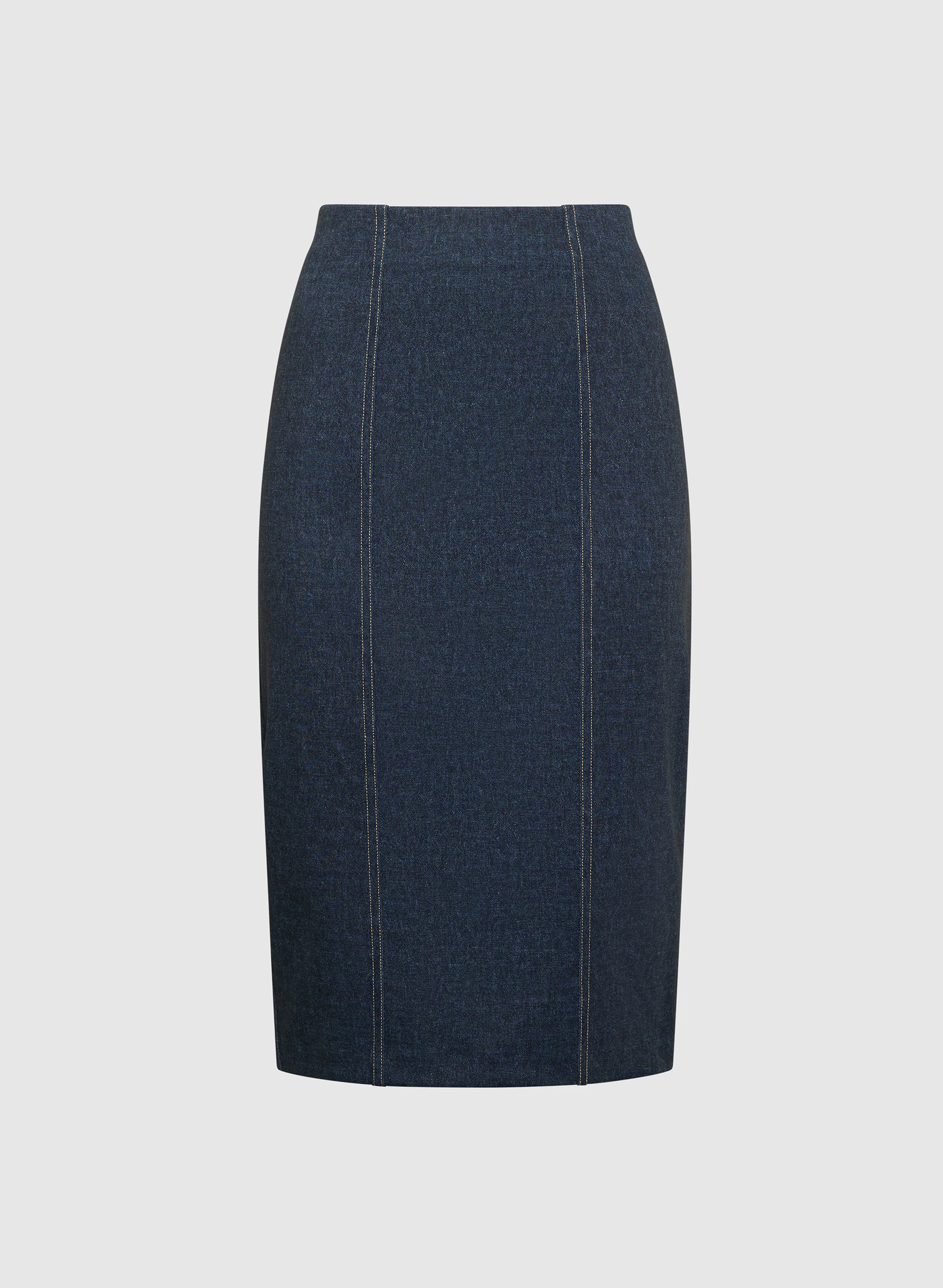 Striped Denim A-Line Skirt - notariosoax