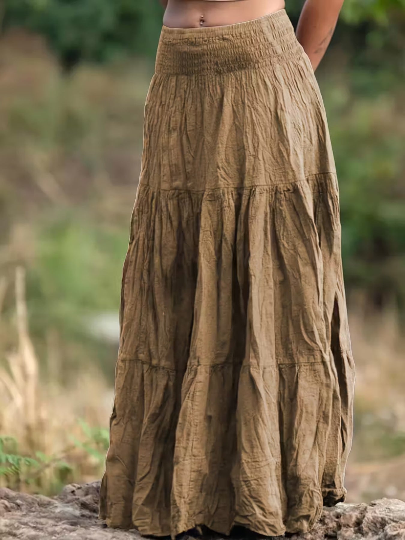 Sleek Ruched Tiered Skirt - notariosoax