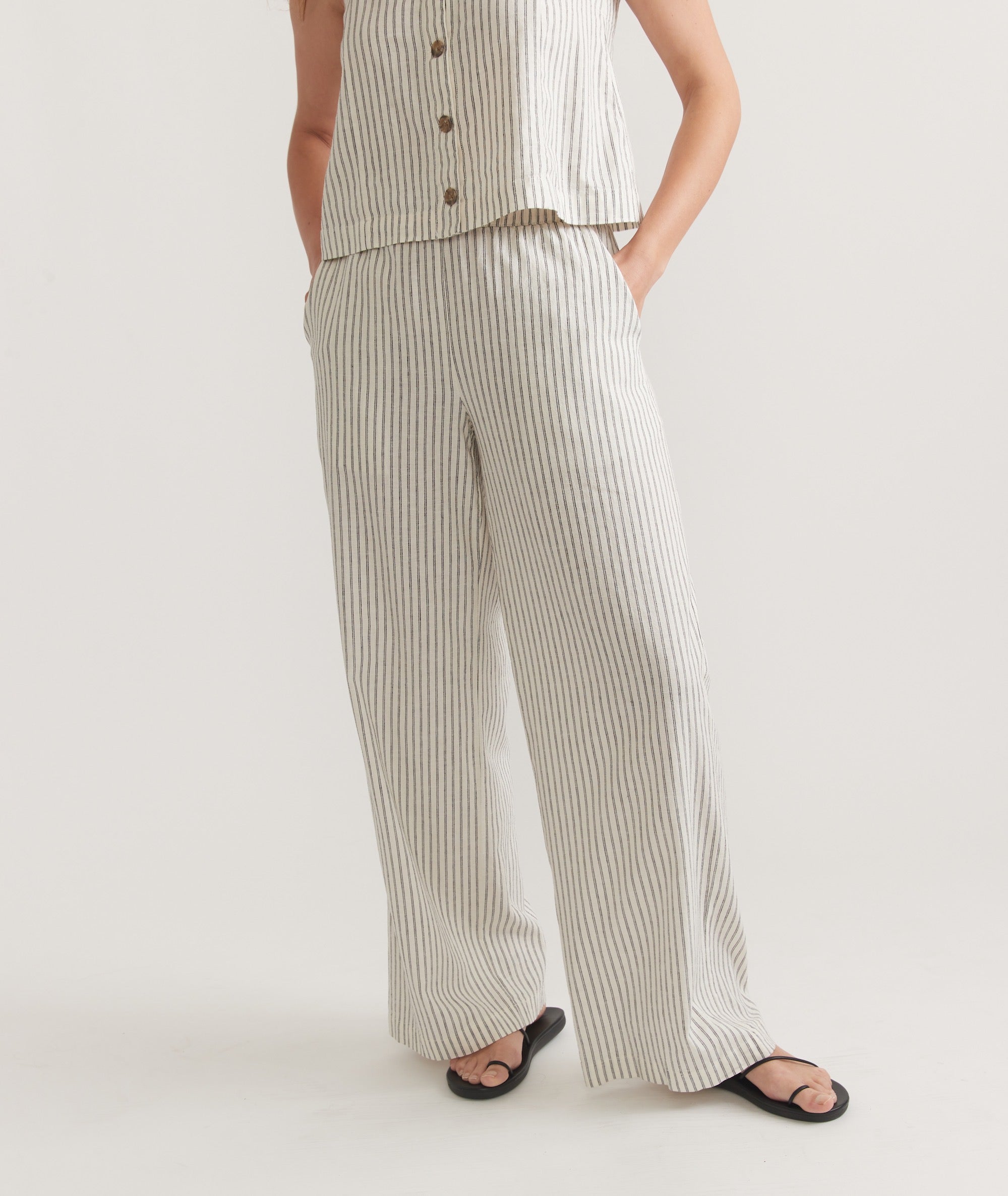 Striped Linen Trousers - notariosoax