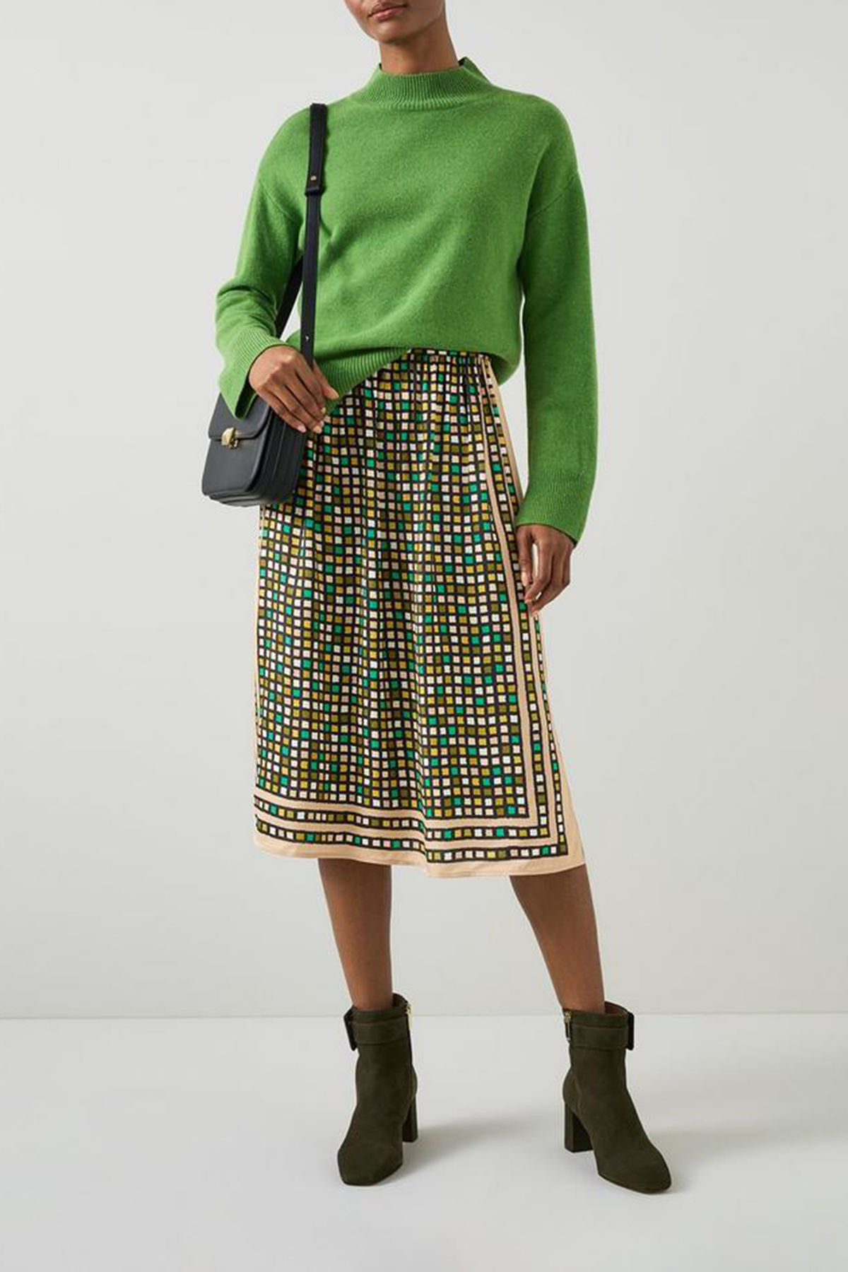 Colorful Geometric Print Midi Skirt - notariosoax