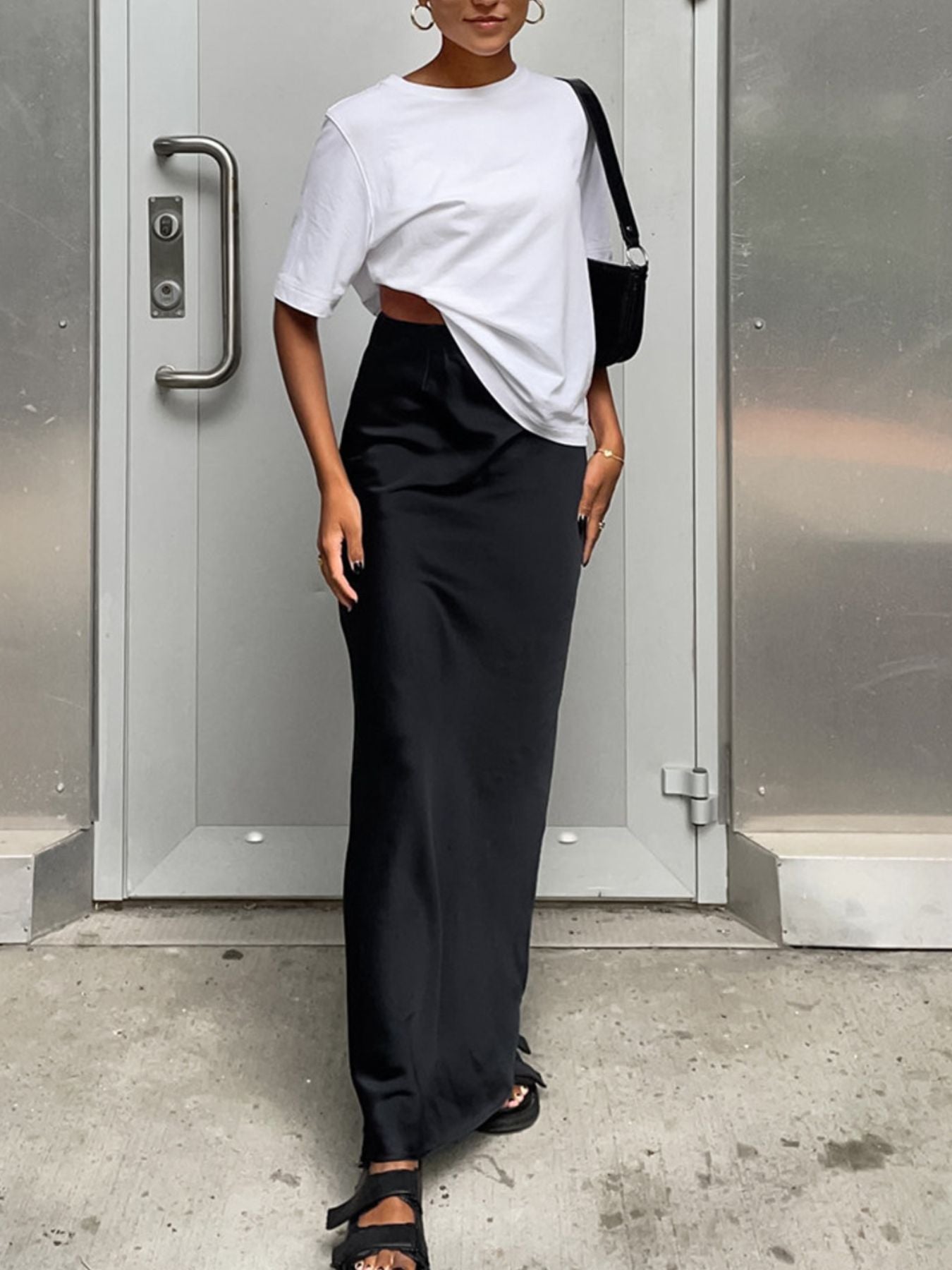 Flowing High Waist Maxi Skirt - notariosoax