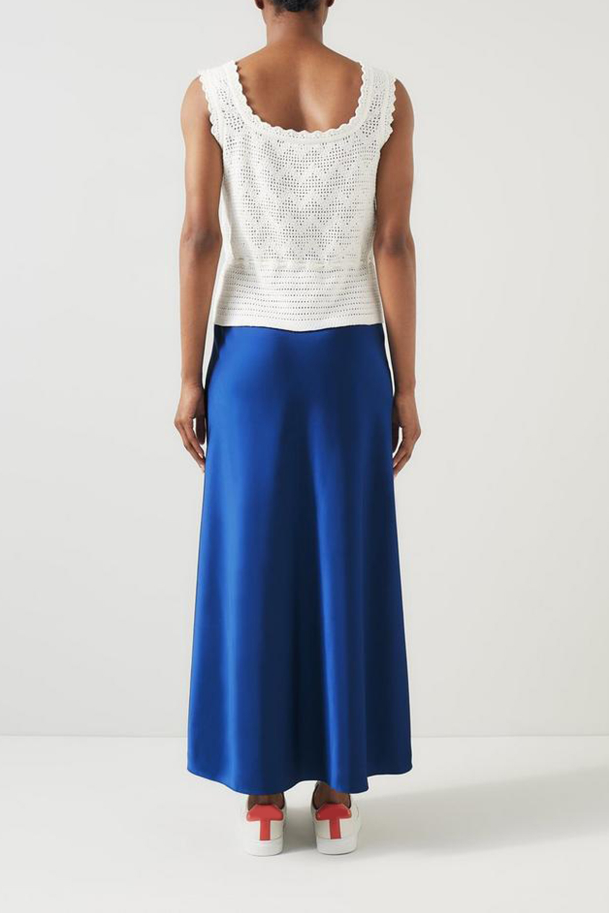 Royal Blue Flared Midi Skirt - notariosoax