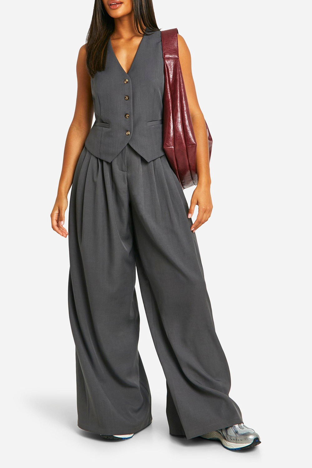 Versatile Breathable V-neck Women's Horn Button Vest - notariosoax