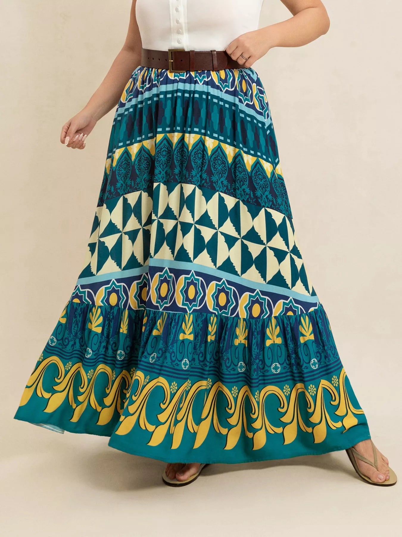 Printed Maxi Skirt - notariosoax