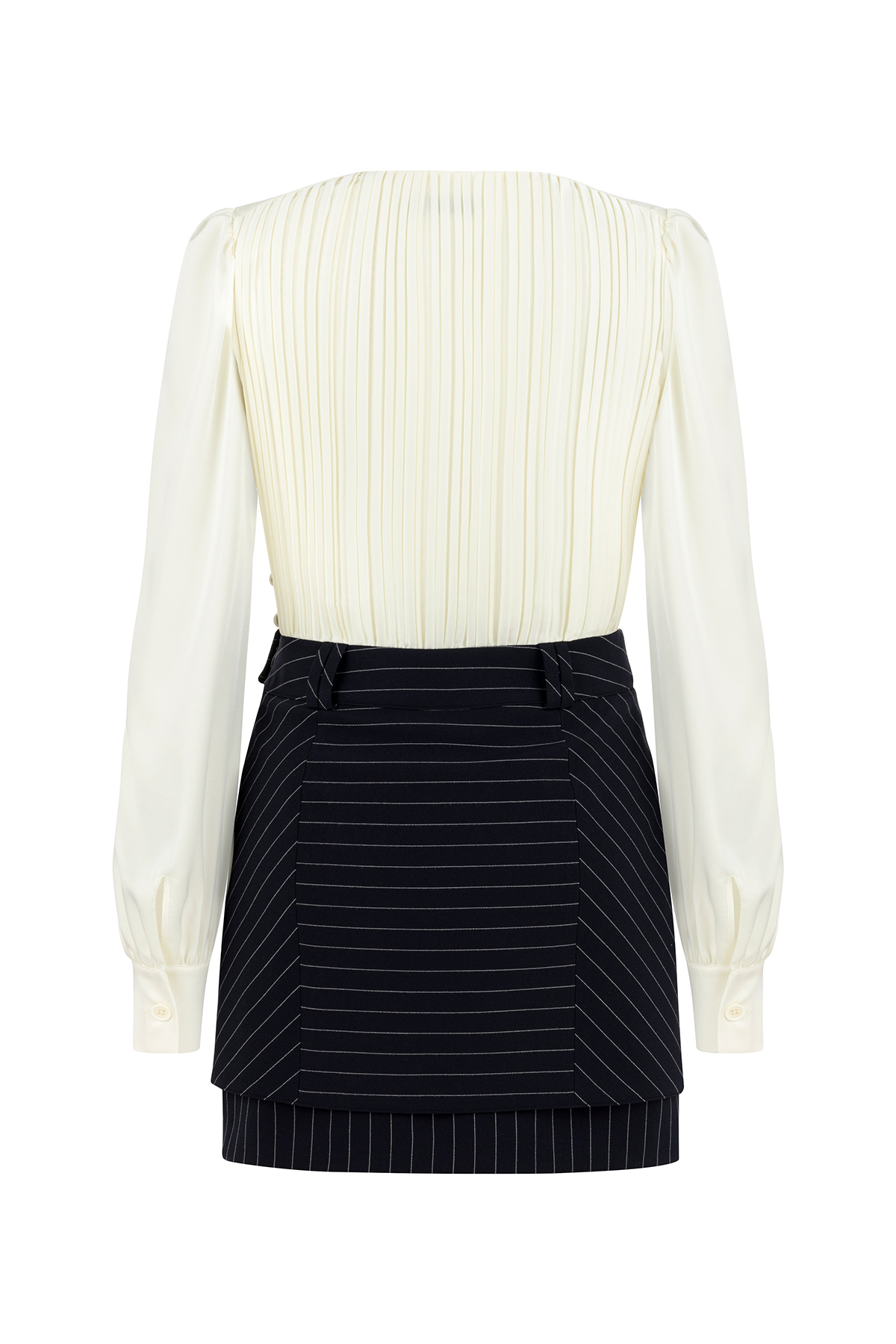 V-Neck Mini Dress-Black - notariosoax