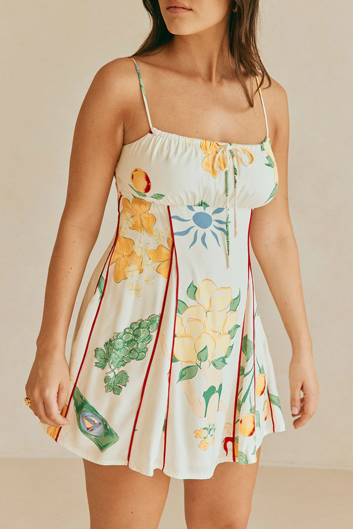 Floral Print Spaghetti Strap Mini Dress - notariosoax