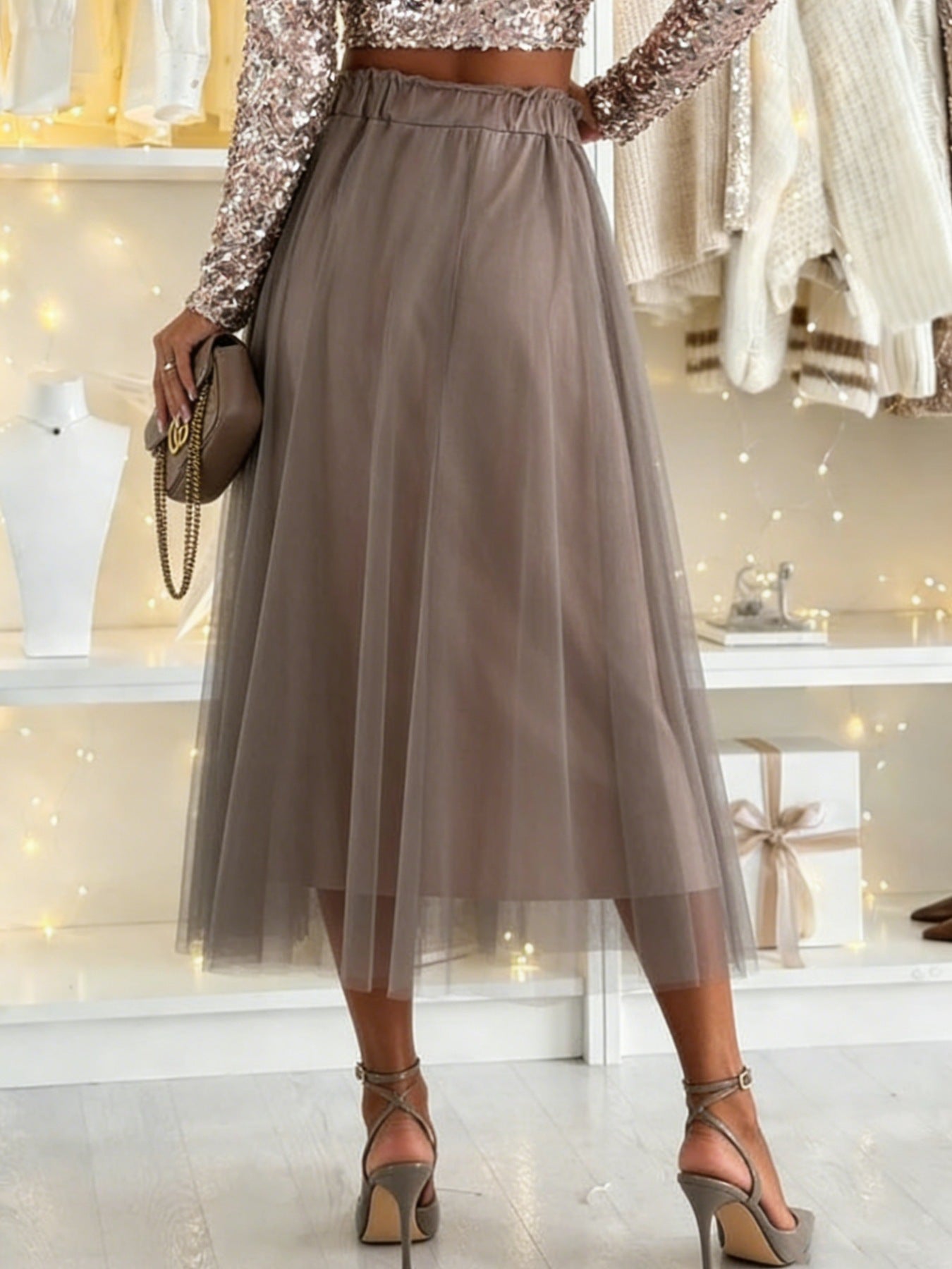 Line Mesh Skirt - notariosoax