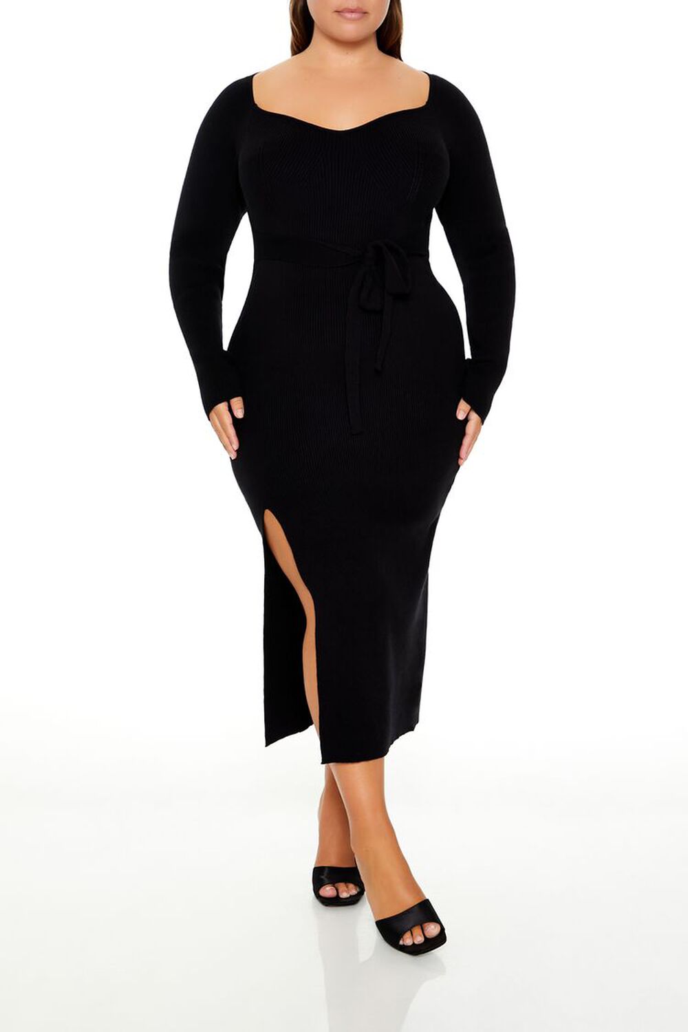 Plus Size Midi Sweater Dress - notariosoax