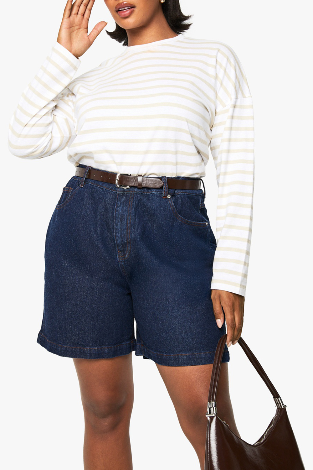 Cotton Mid-Rise Indigo Boyfriend Denim Shorts - notariosoax