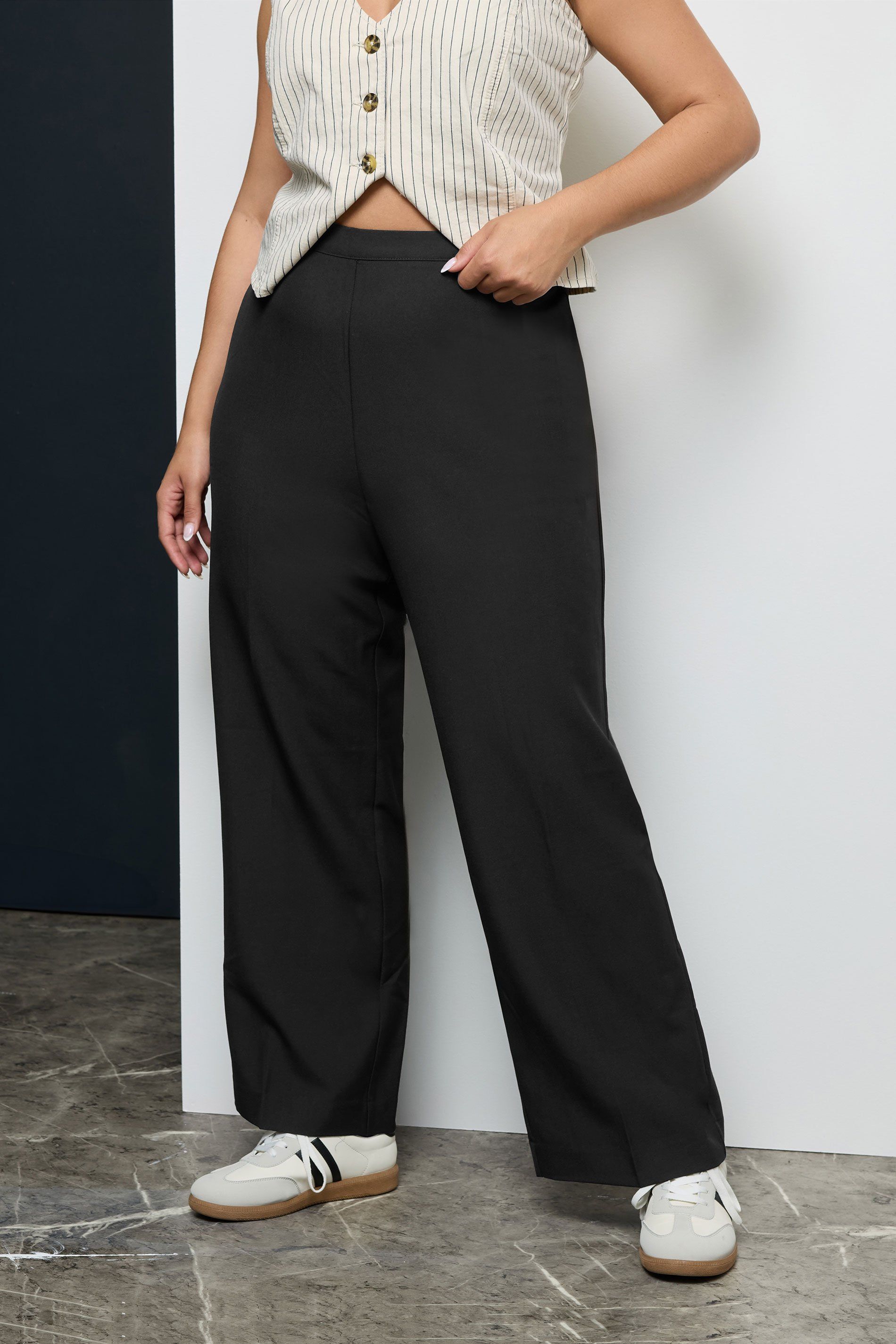 Women's Casual Straight Elastic Waist Pants - notariosoax