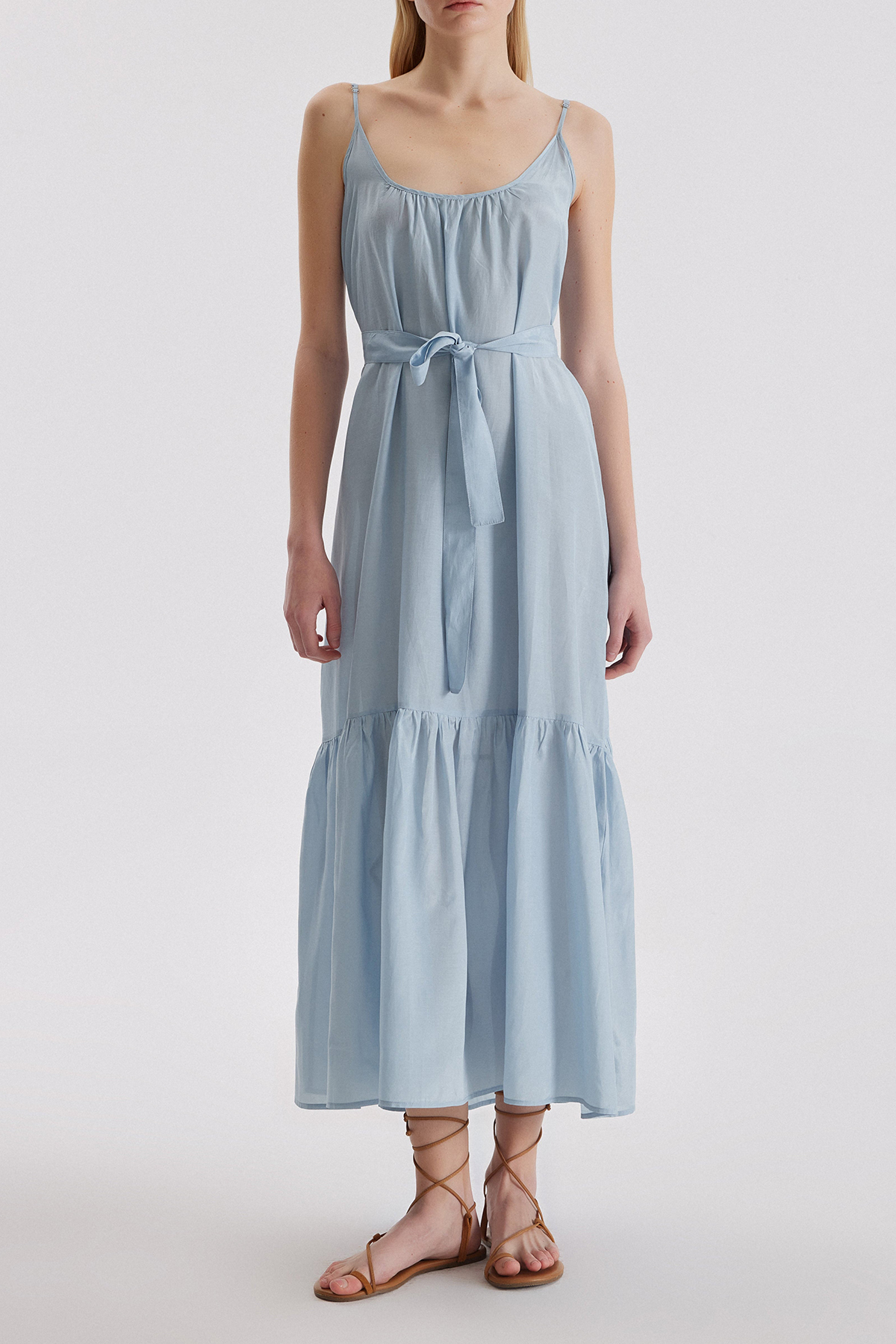 Sleeveless Midi Dress-Blue - notariosoax