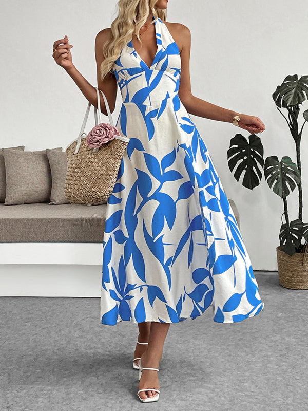 Comfort Halter Printed Dress - notariosoax