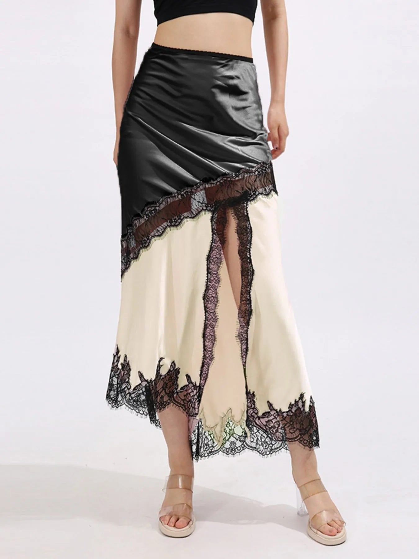 Softened Lace Trim Skirt - notariosoax