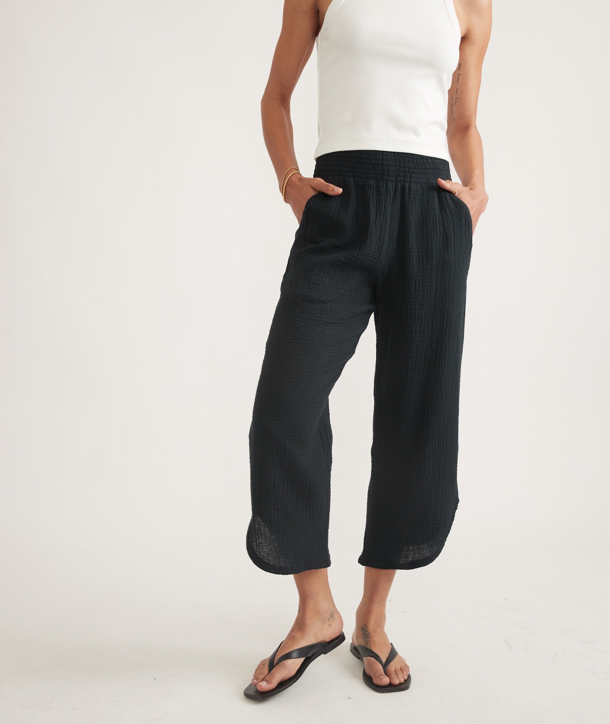 Black High-Waist Linen Trousers - notariosoax