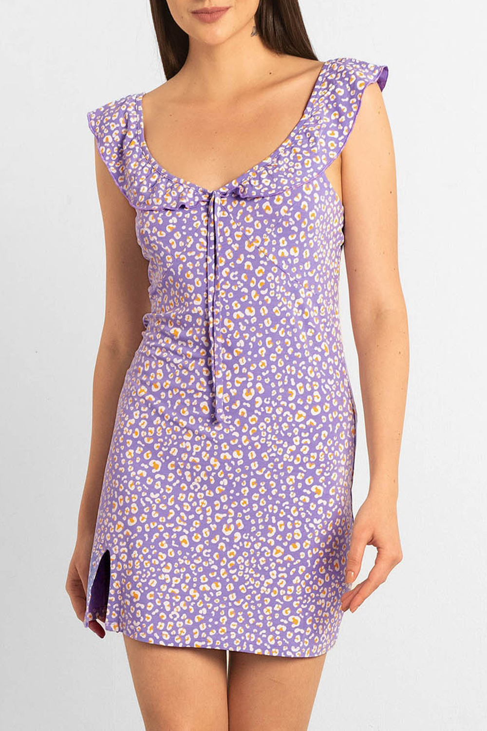 Women's Slim Fit Suspender Ruffle Dress - notariosoax