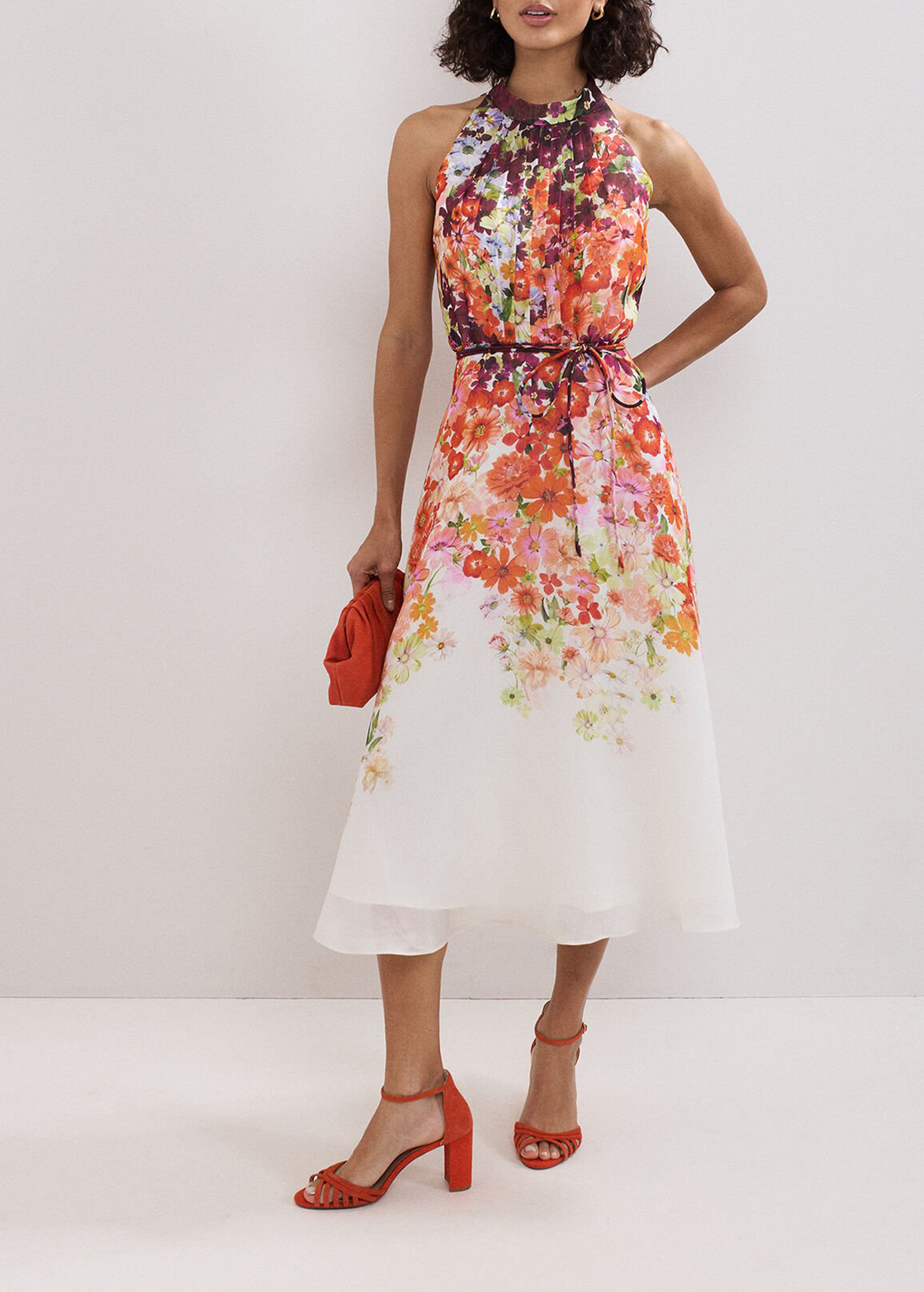 Classic And Trendy Sleeveless High-Neck Art Print Dress - notariosoax
