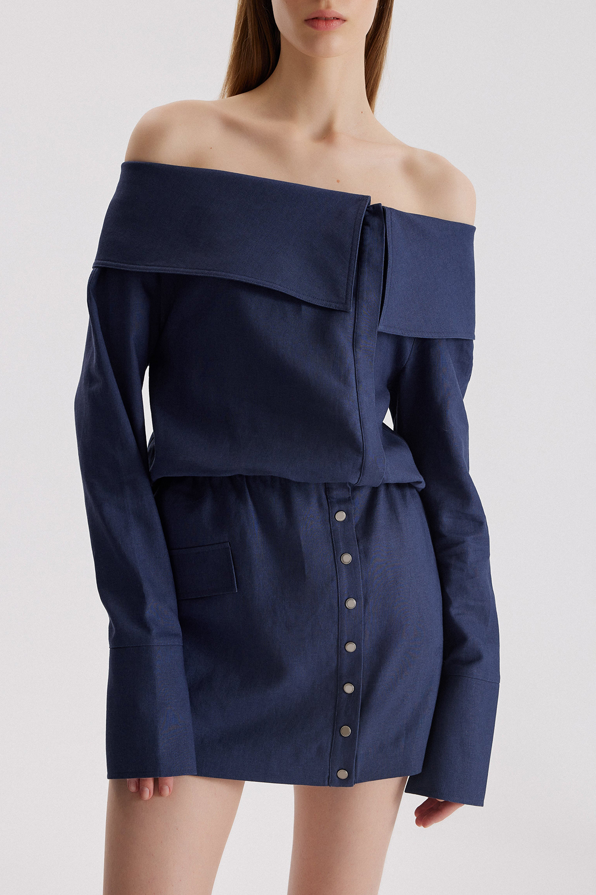 Mini Dress-Navy Blue - notariosoax