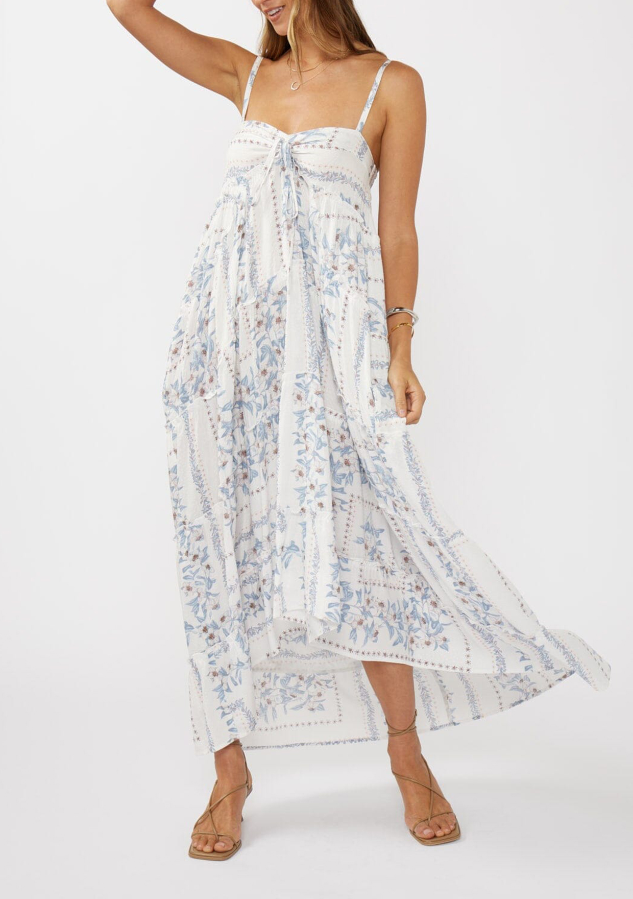 Tie Front Maxi Cami Dress - notariosoax