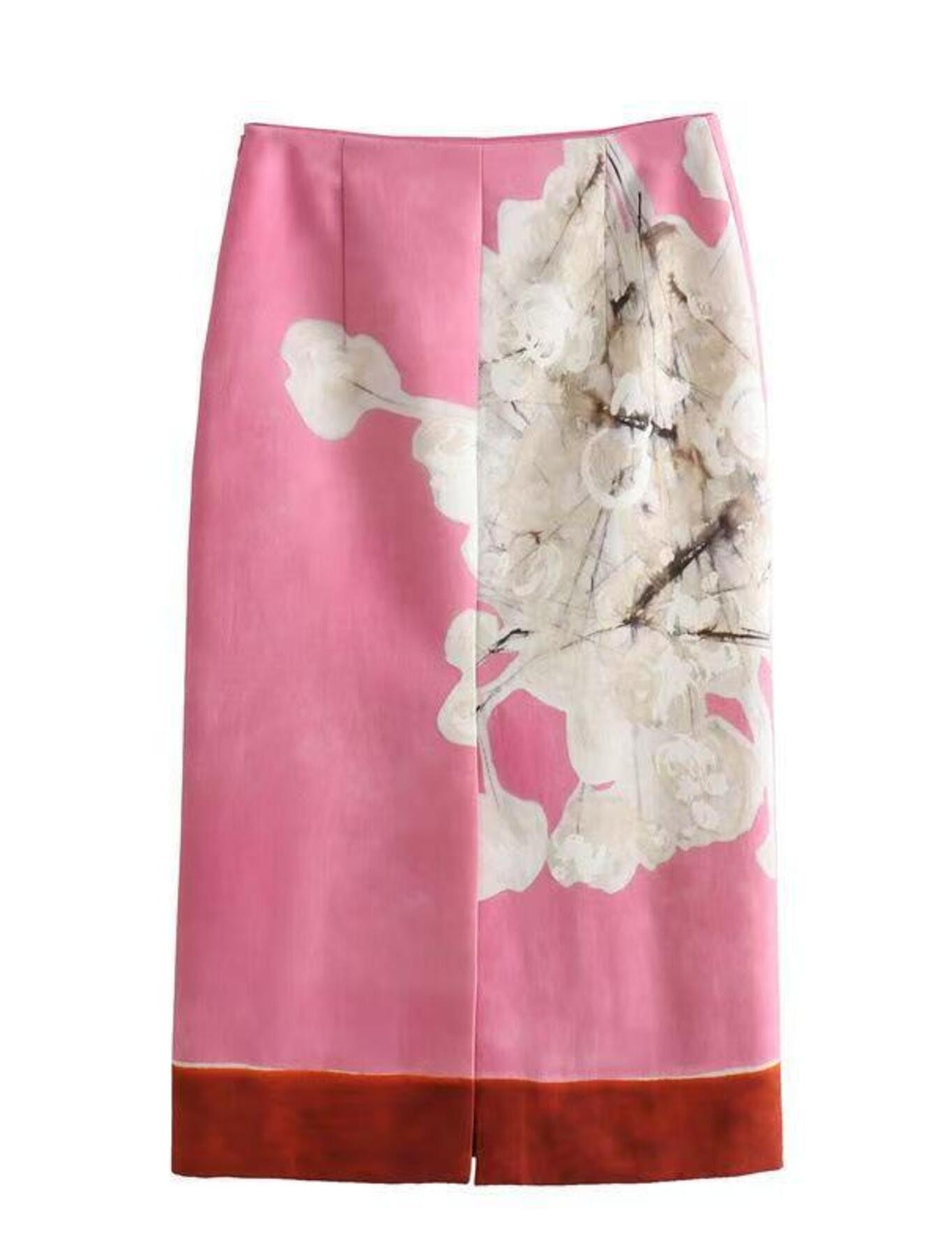 Modern Printed Floral Detail Skirt - notariosoax