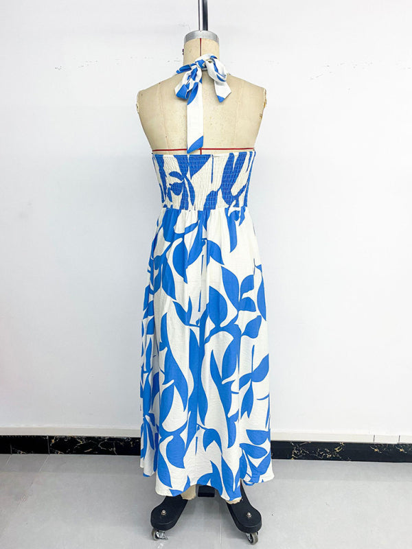 Clean Halter Printed Dress - notariosoax