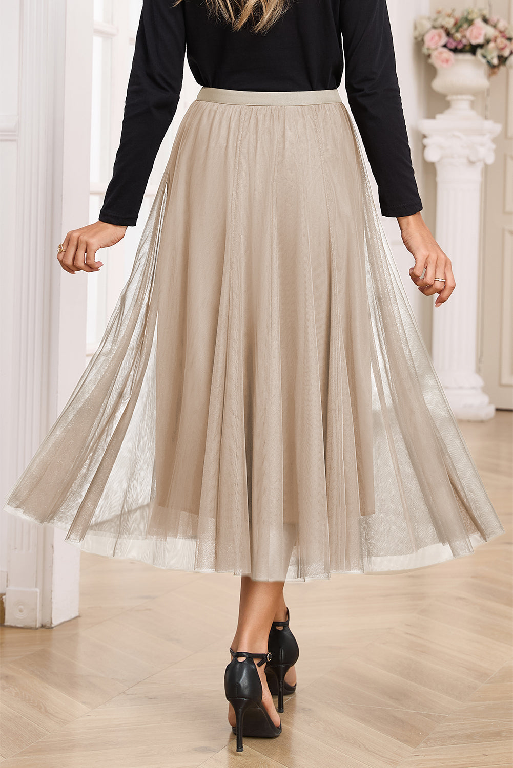 Comfy Flared Mesh Skirt - notariosoax