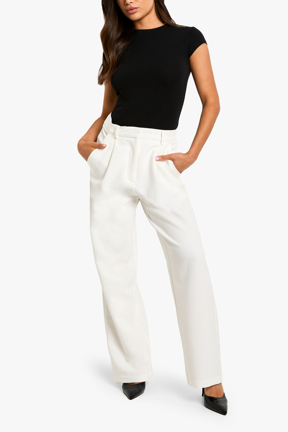 Women's High Waist Straight Casual Trousers - notariosoax