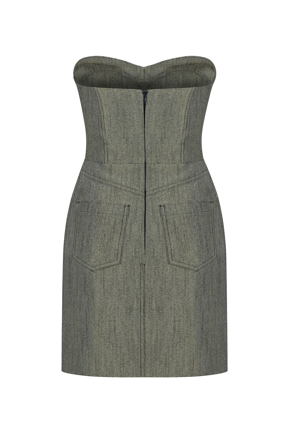 Strapless Mini Dress-Gold - notariosoax