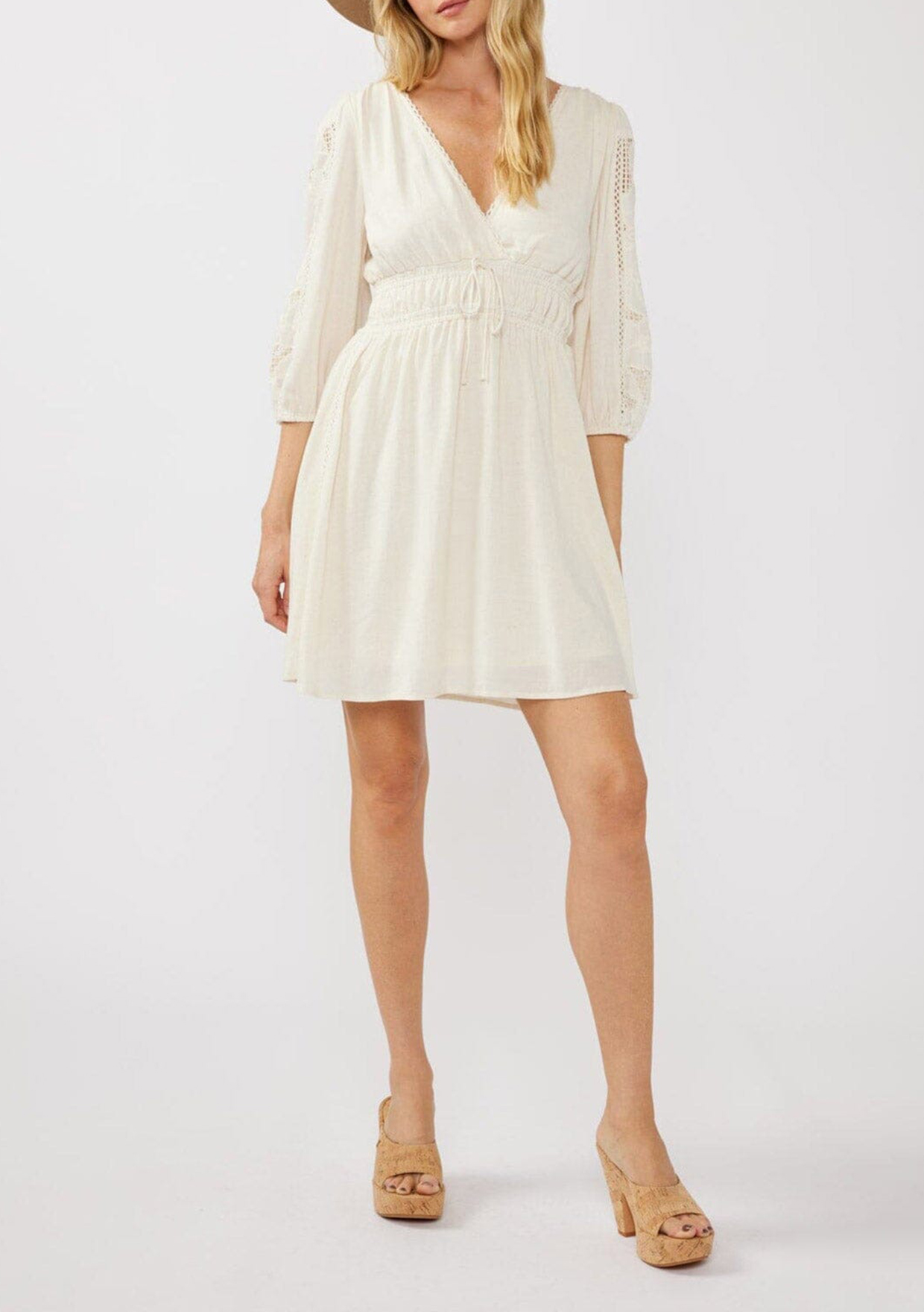 Tied Waist V-Neck Dress - notariosoax