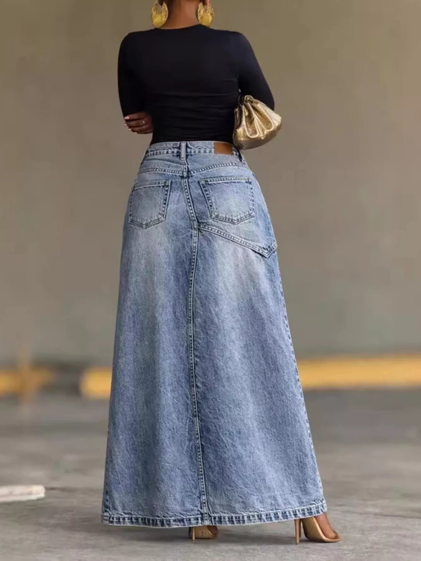 Fitted Relaxed Denim Skirt - notariosoax