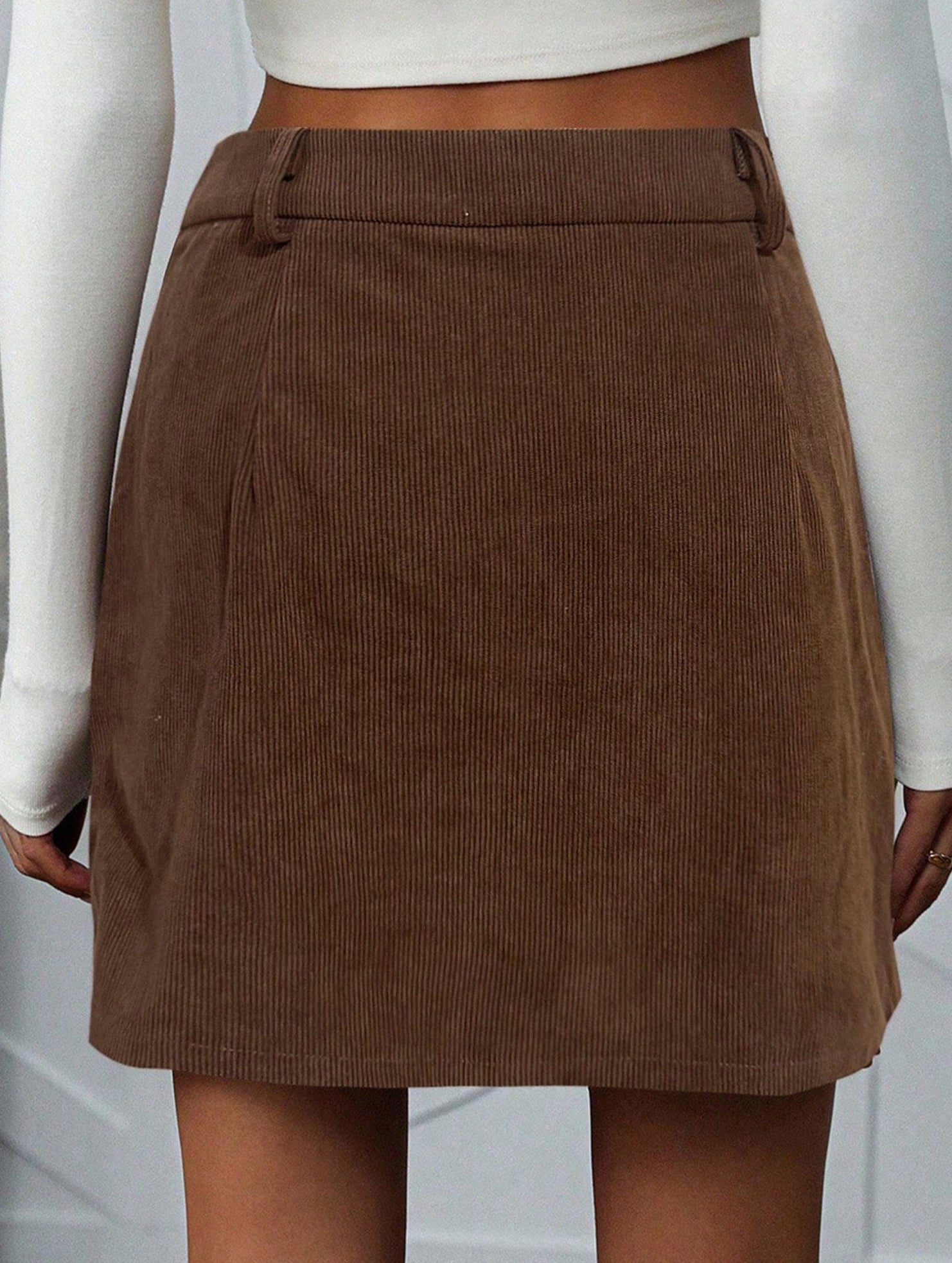 Ribbed High Waist Mini Skirt - notariosoax