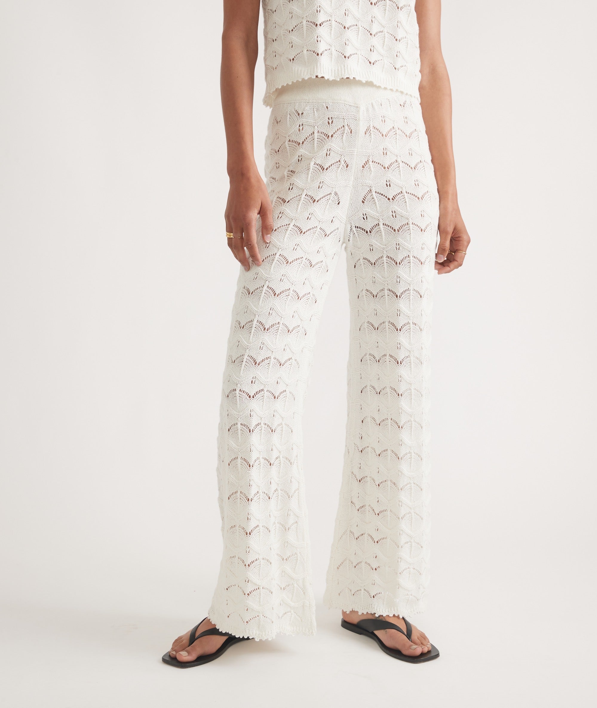 Knit Patterned Wide-Leg Pants - notariosoax