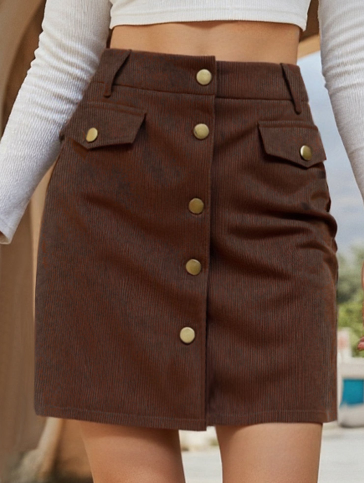 Ribbed High Waist Mini Skirt - notariosoax