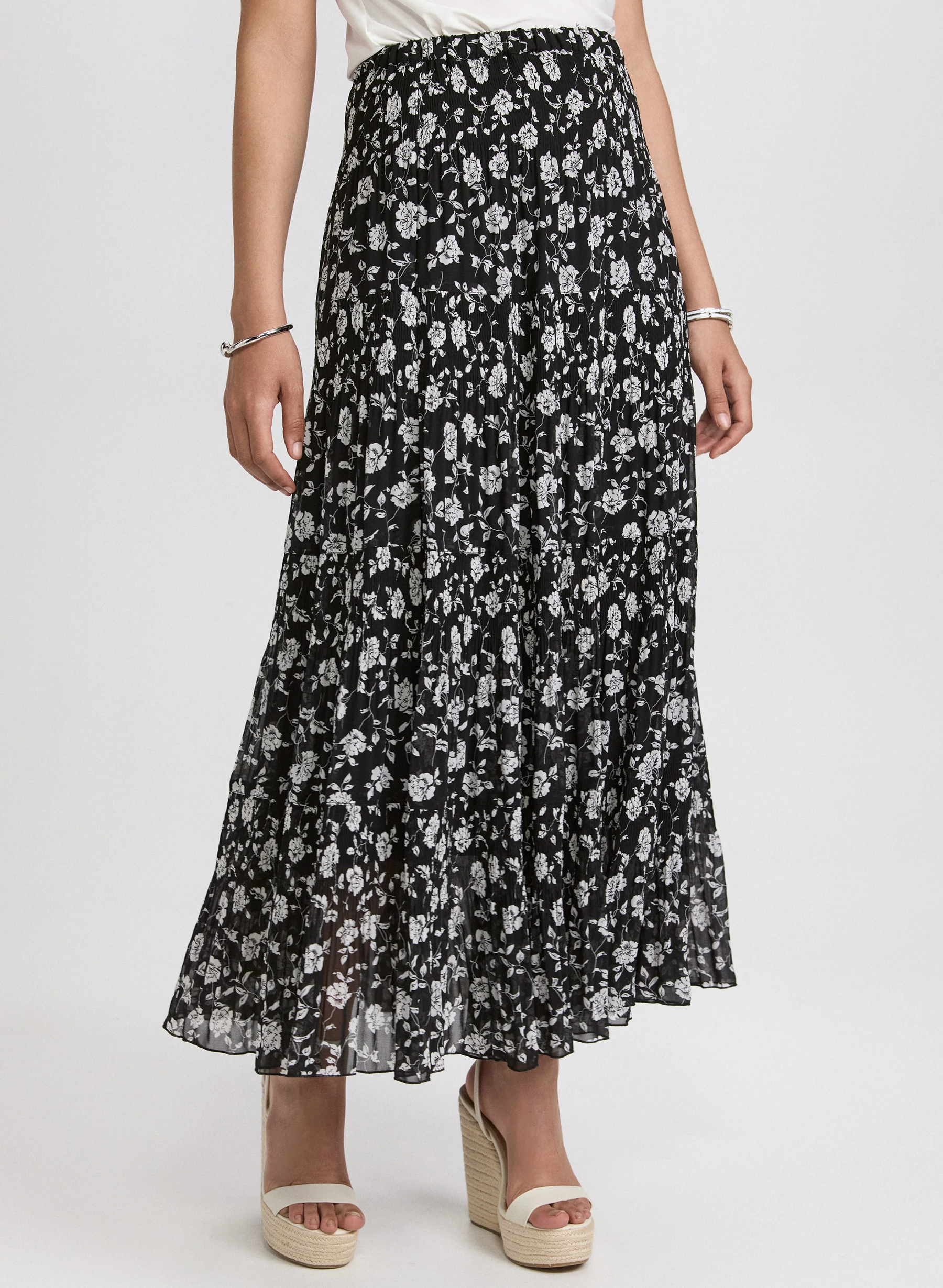 Floral Print Flowy A-Line Skirt - notariosoax