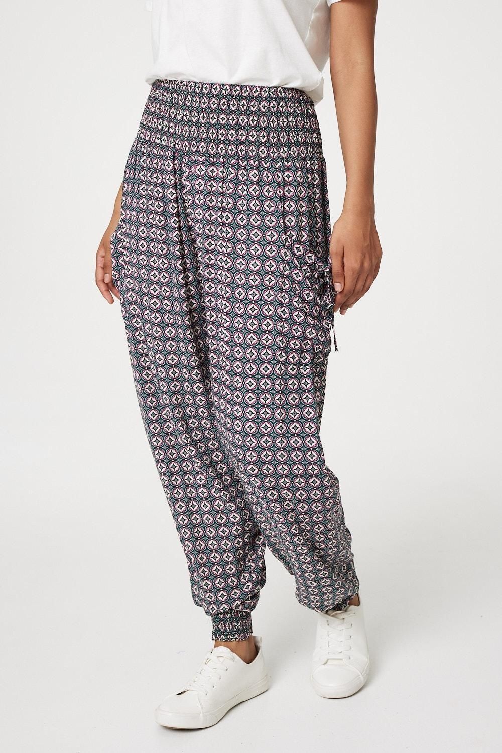 Loose Art Print Women's Harem Pants - notariosoax