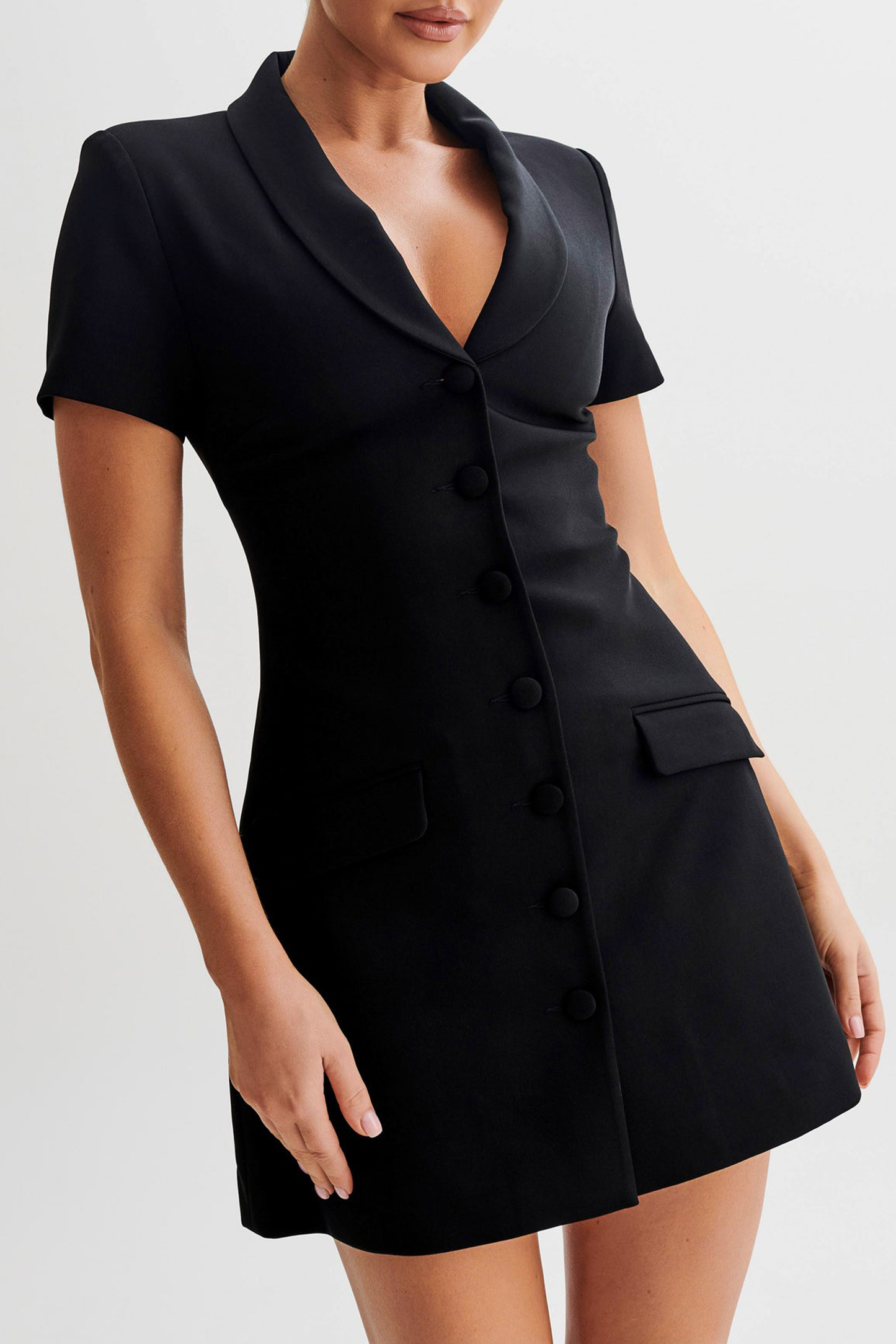 Collared Suiting Mini Dress - notariosoax