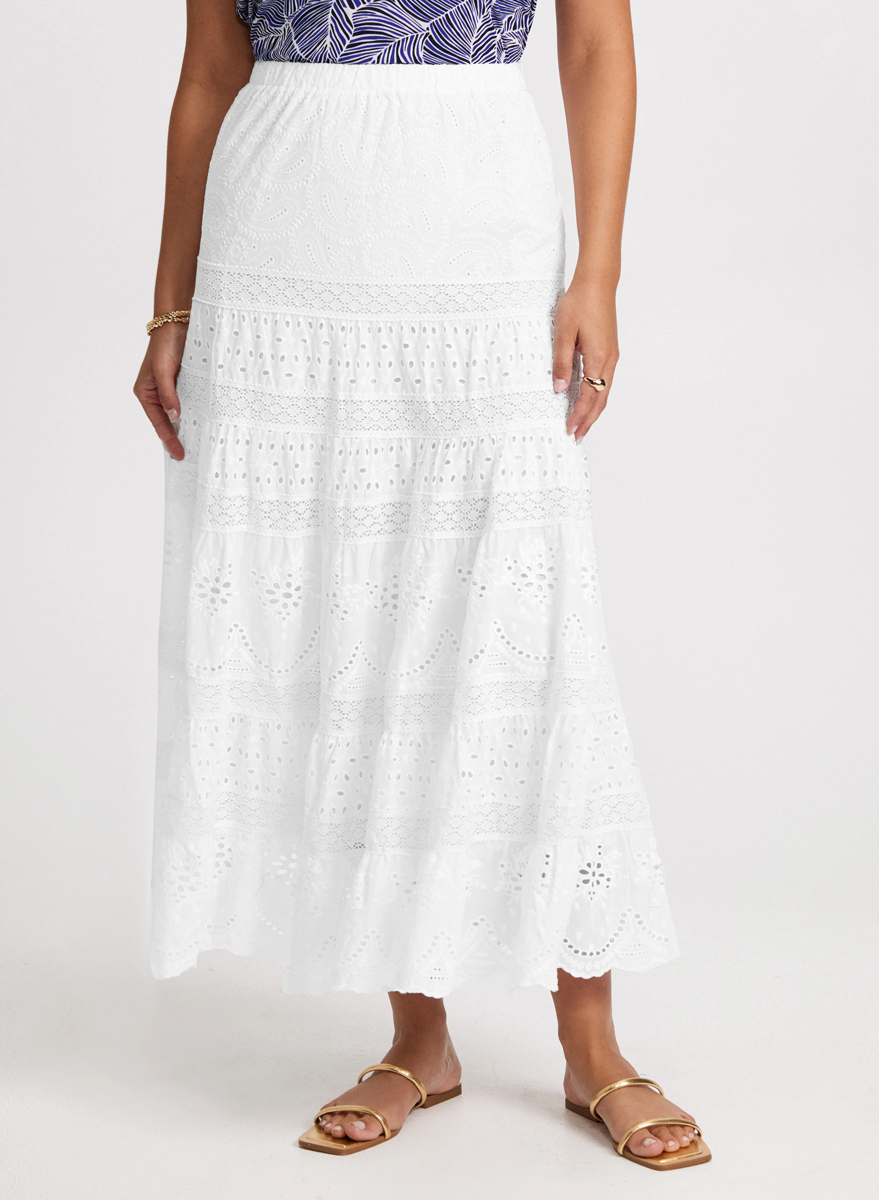 Lace Tiered A-Line Skirt - notariosoax