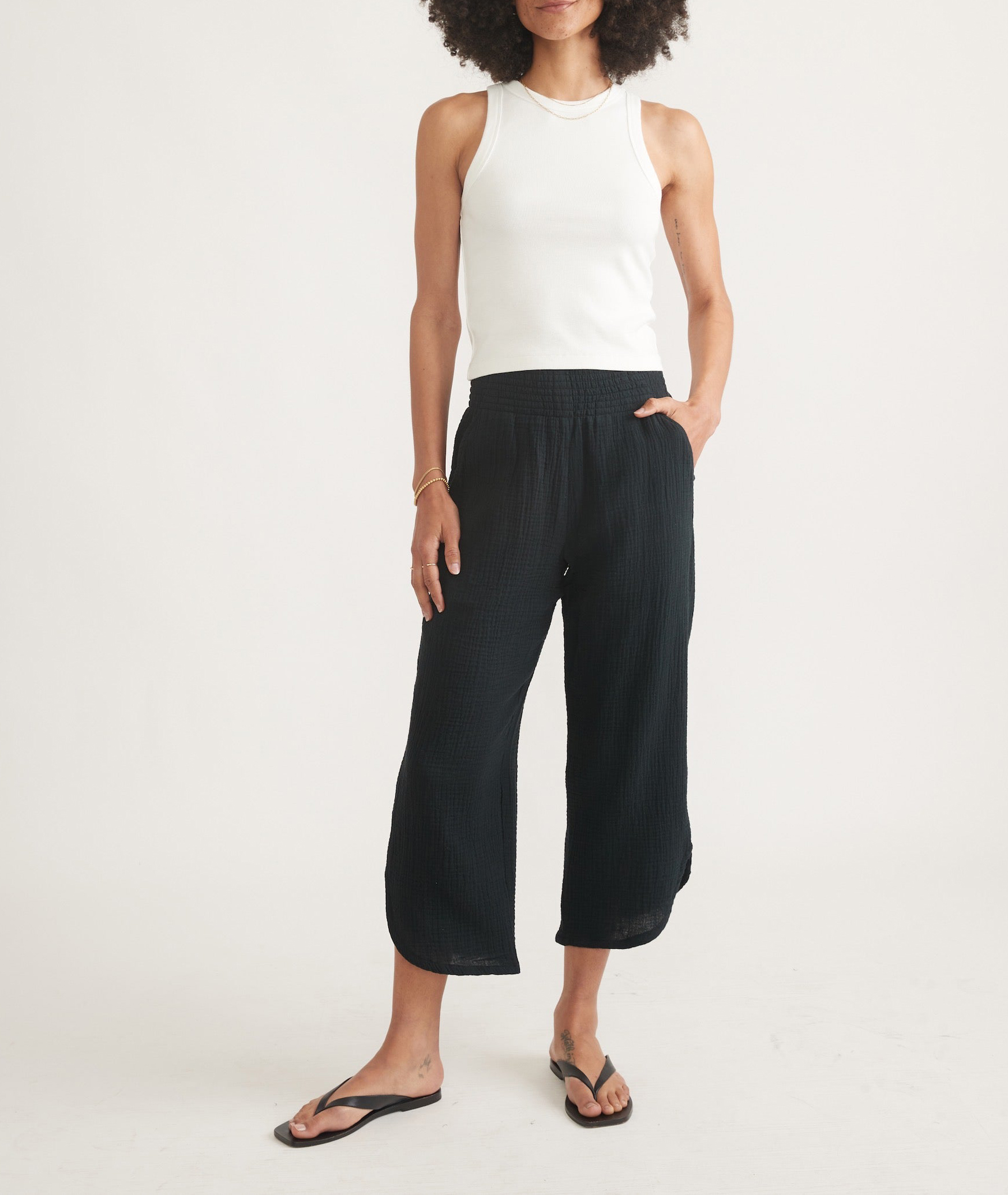 Black High-Waist Linen Trousers - notariosoax