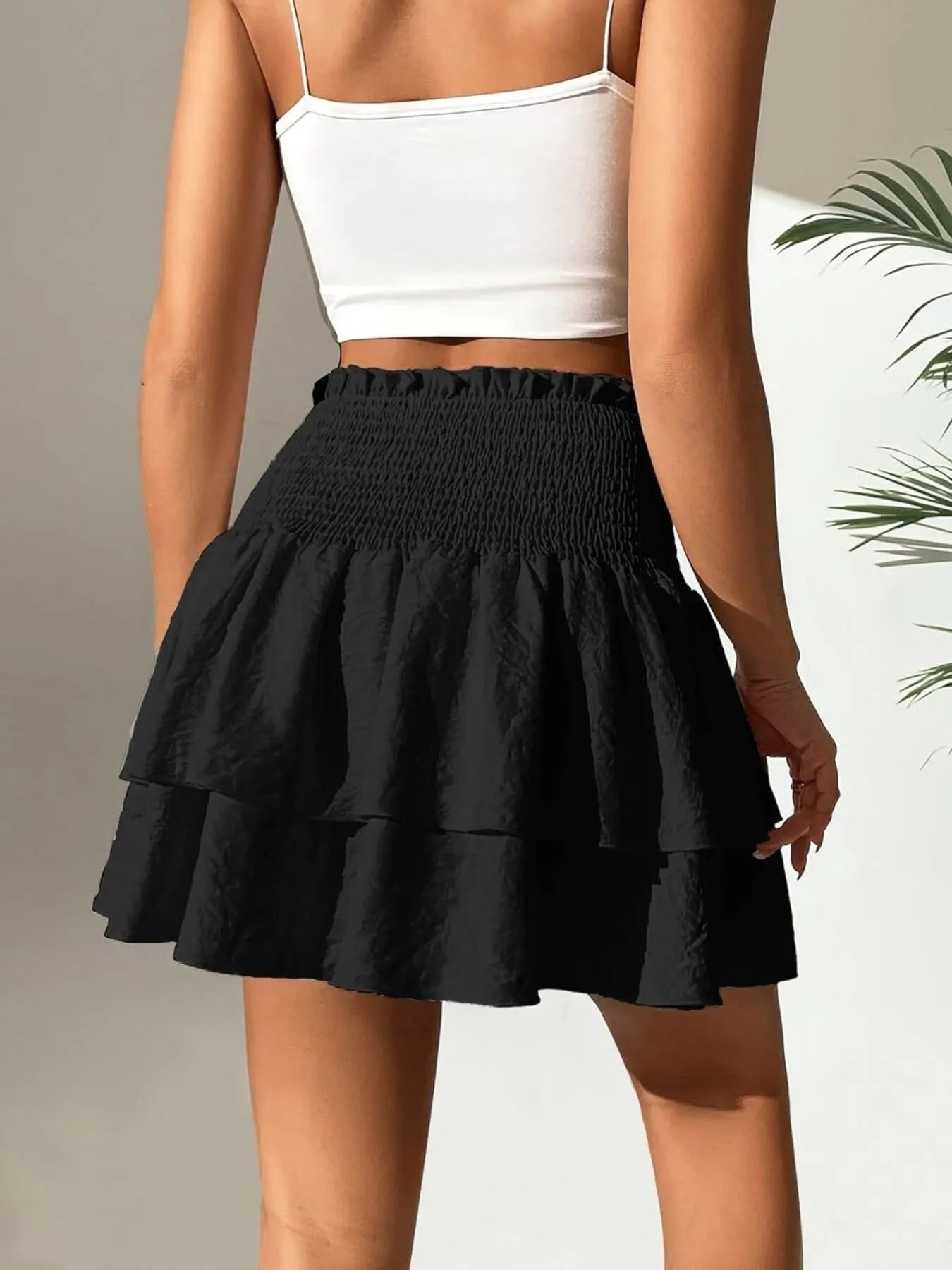 Simple Ruched Smocked Skirt - notariosoax