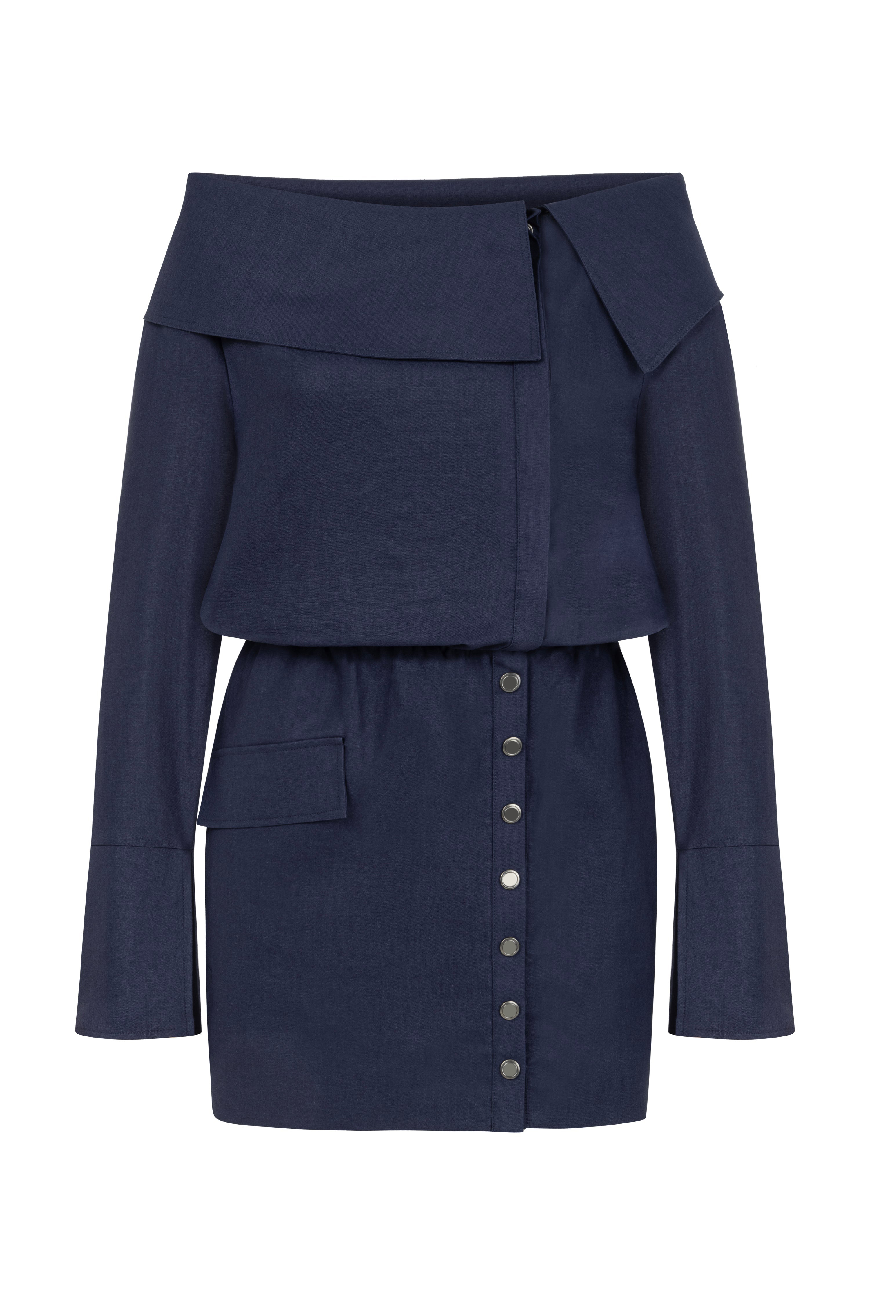 Mini Dress-Navy Blue - notariosoax
