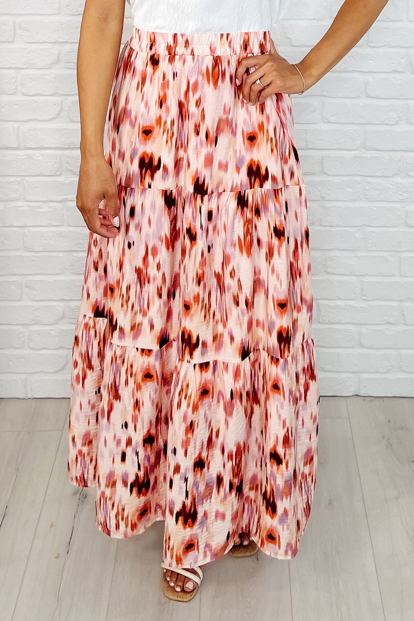 Words Fail Me Watercolor Print Maxi Skirt - notariosoax