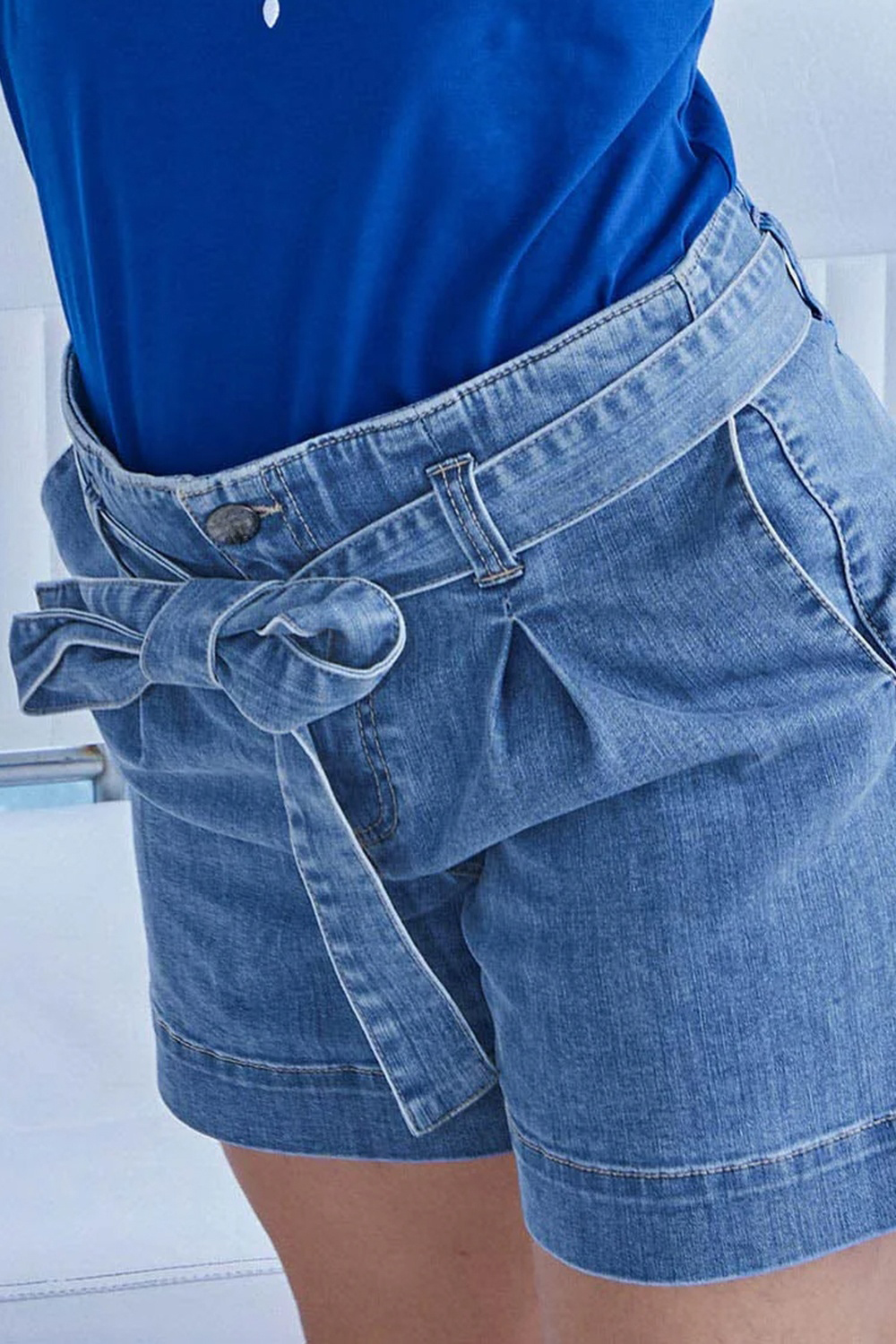 Regular Fit Washed Denim Shorts - notariosoax