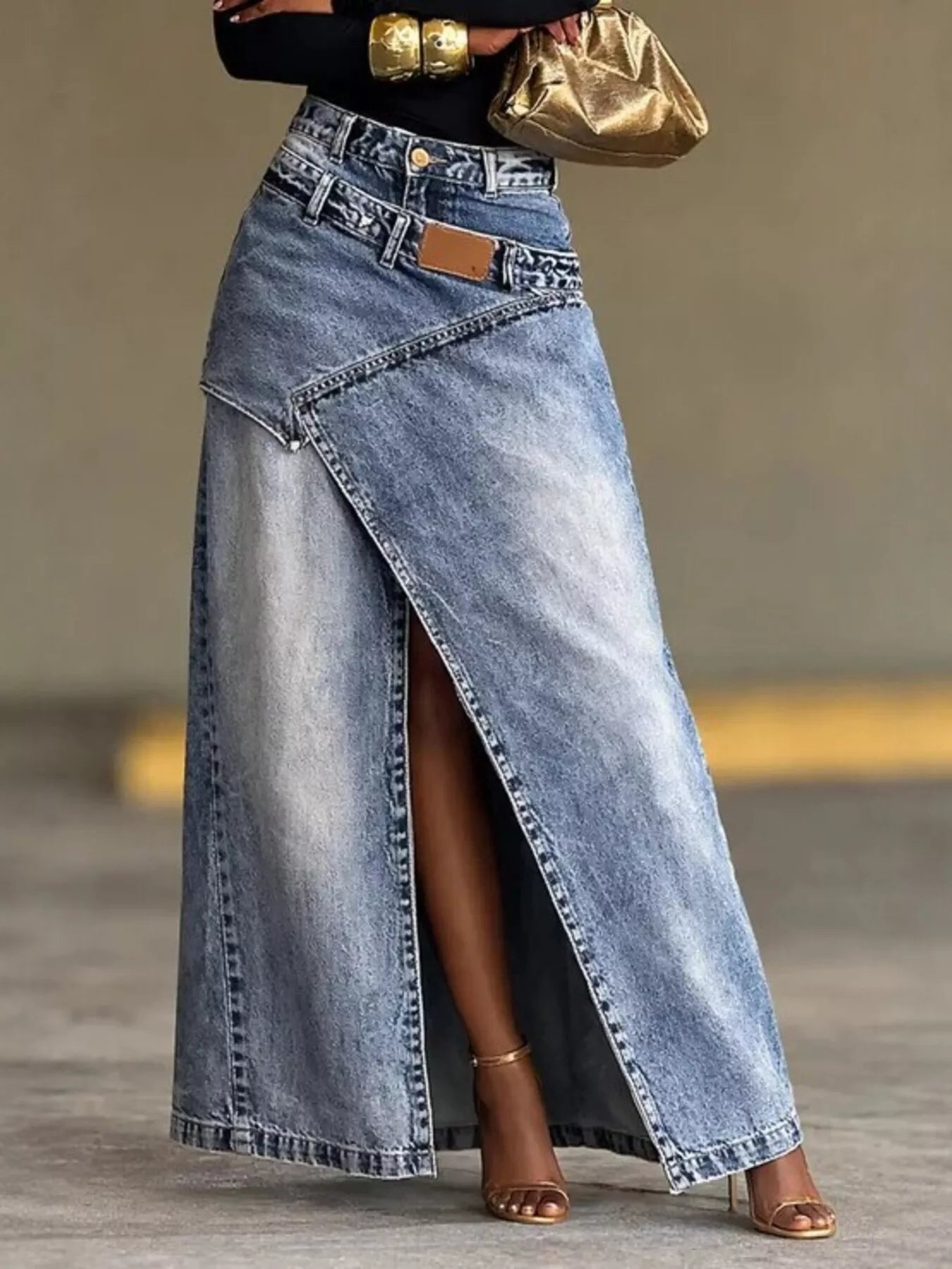 Fitted Relaxed Denim Skirt - notariosoax