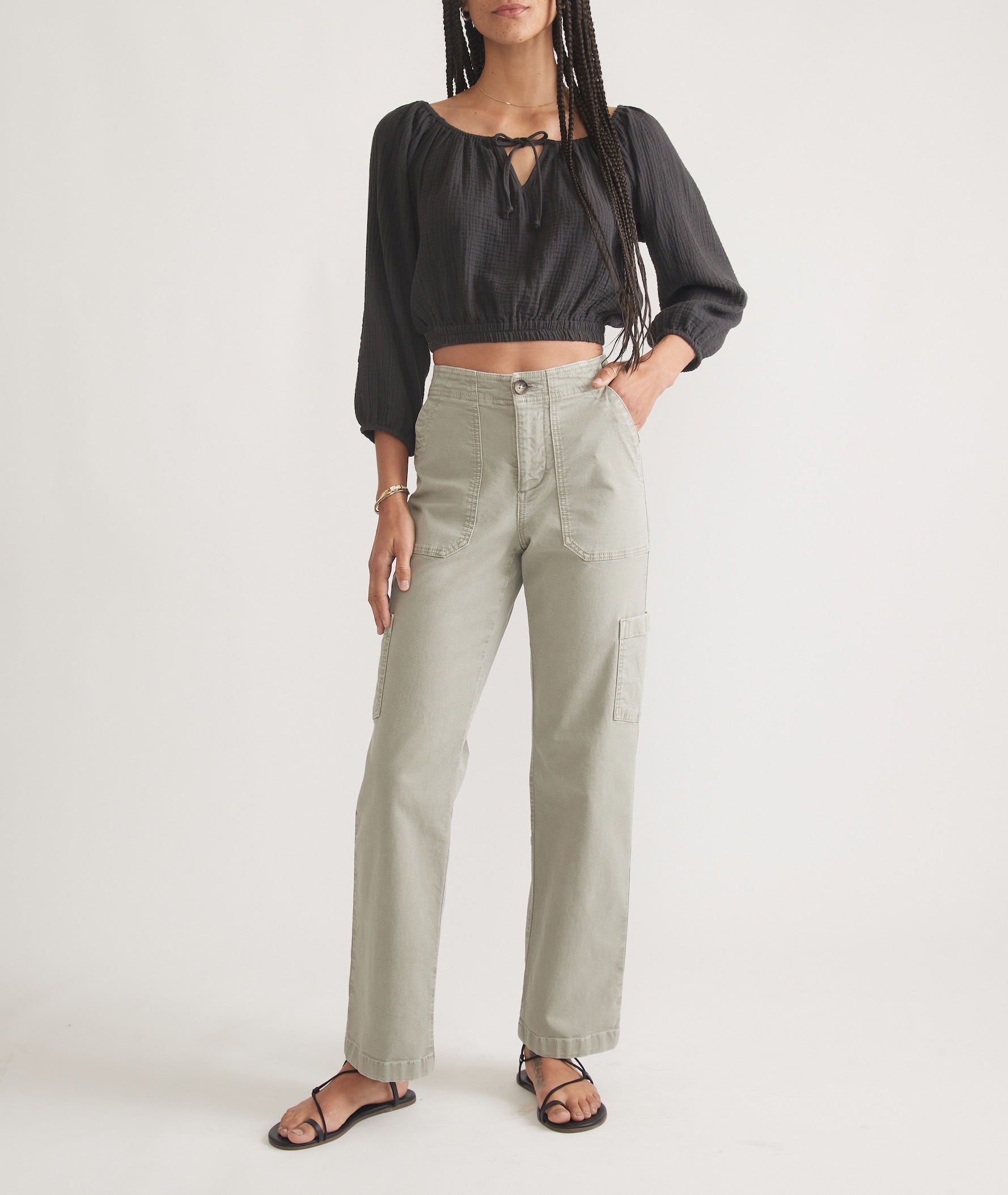 Khaki Cargo Utility Pants - notariosoax